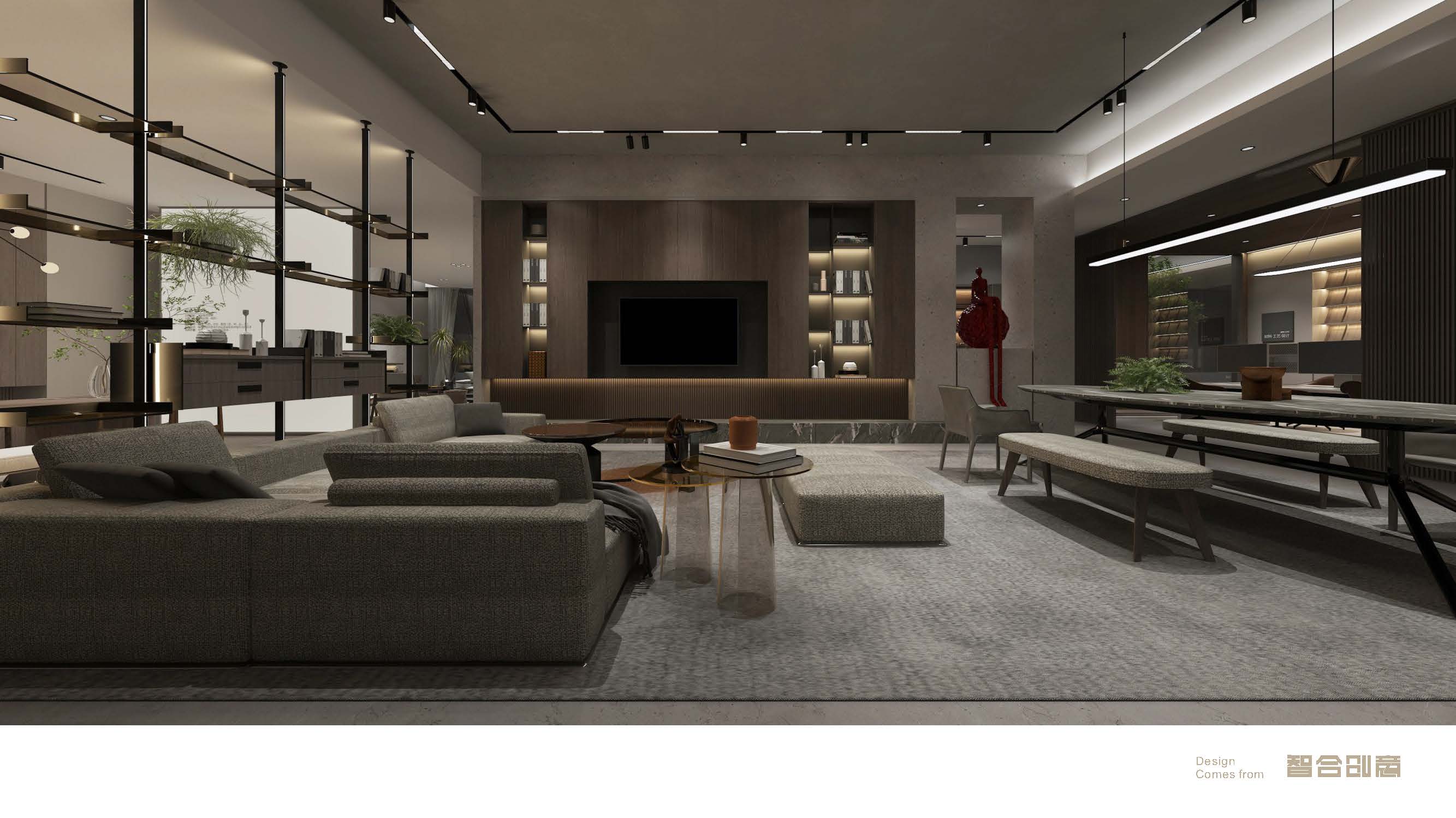 展厅设计 | 隔而不断的通透，藏着高级的秩序感-13