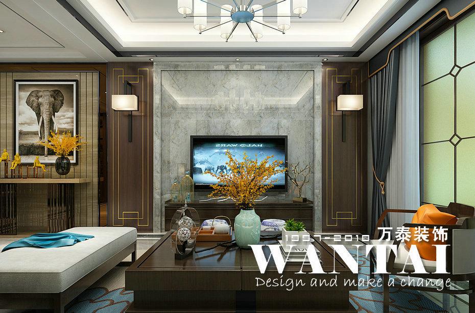 
泰安国悦府210㎡叠墅新中式风格装修 -2