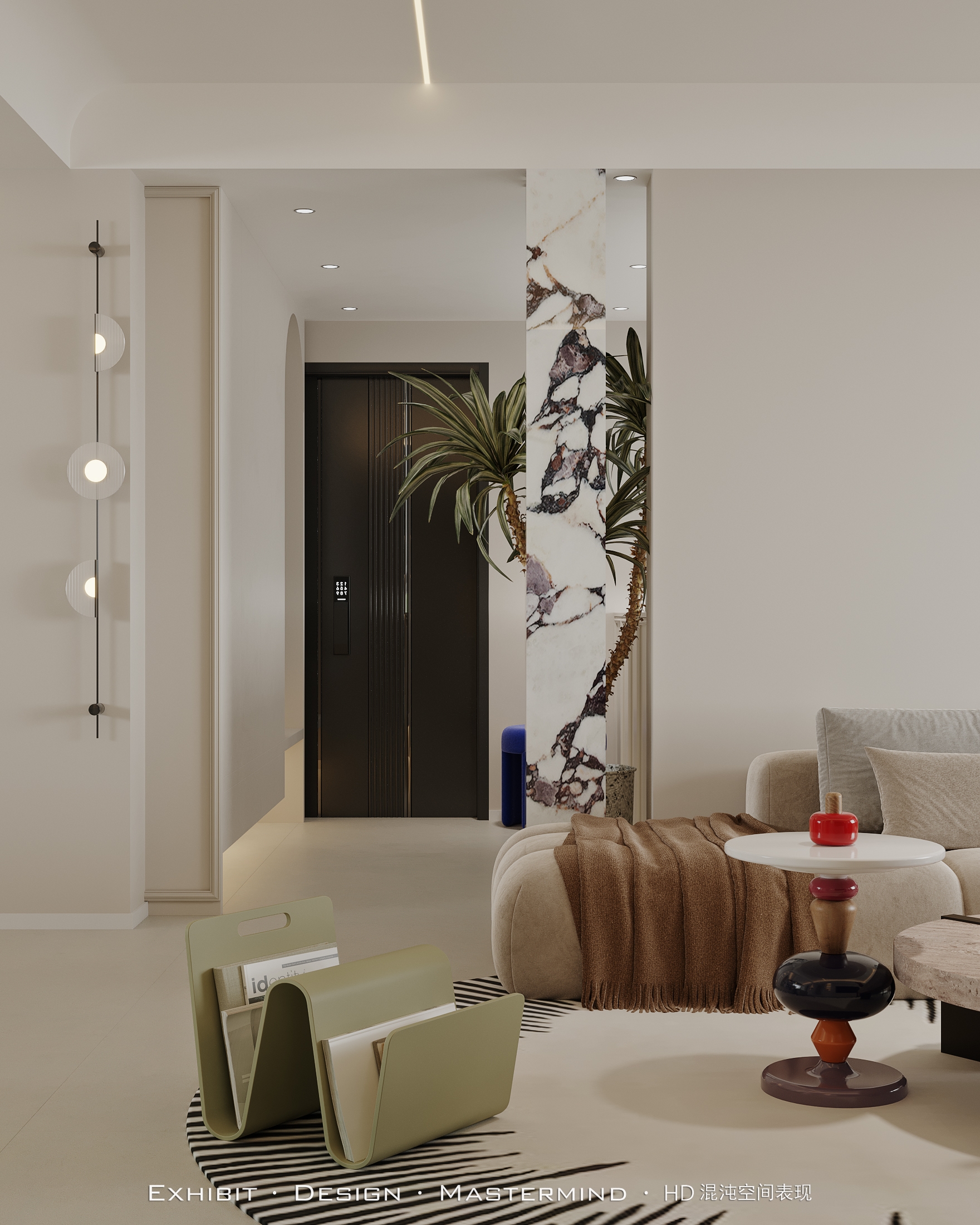 现代 极简风 平层客餐厅X 混沌空间表现-1