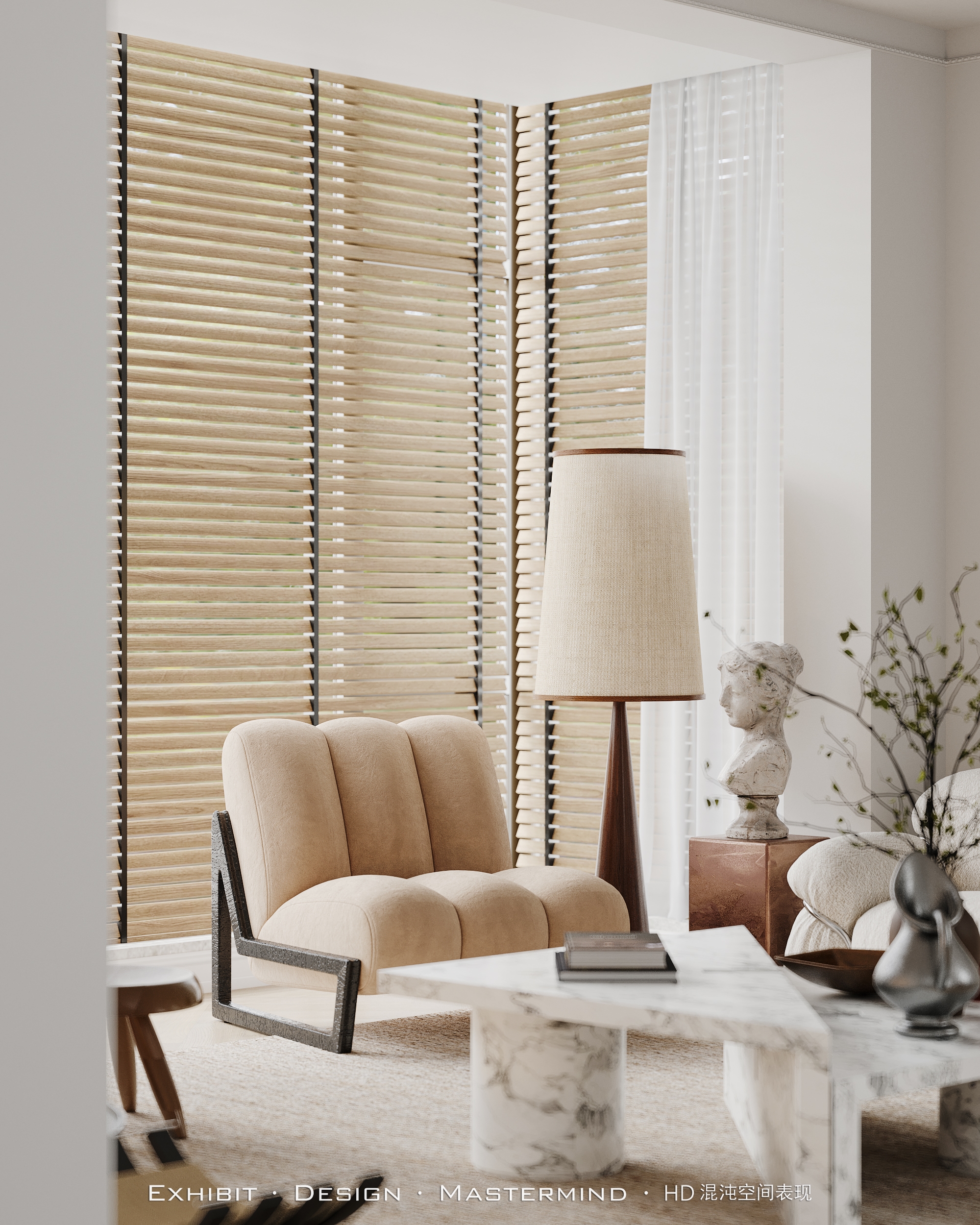 现代极简 复式客餐厅 × 混沌空间写实表现-2