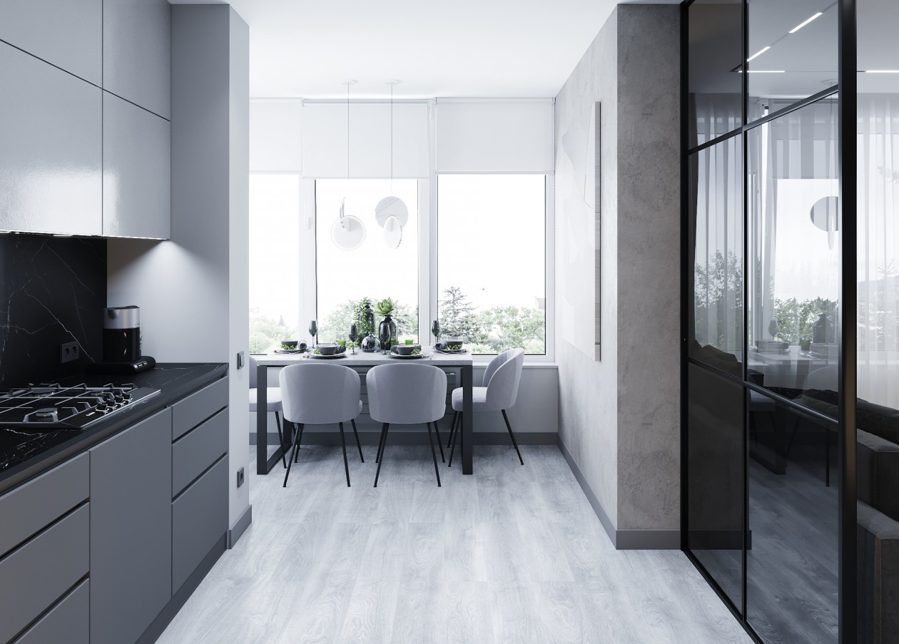 93㎡灰色系空间设计 演绎现代人的精致生活-7