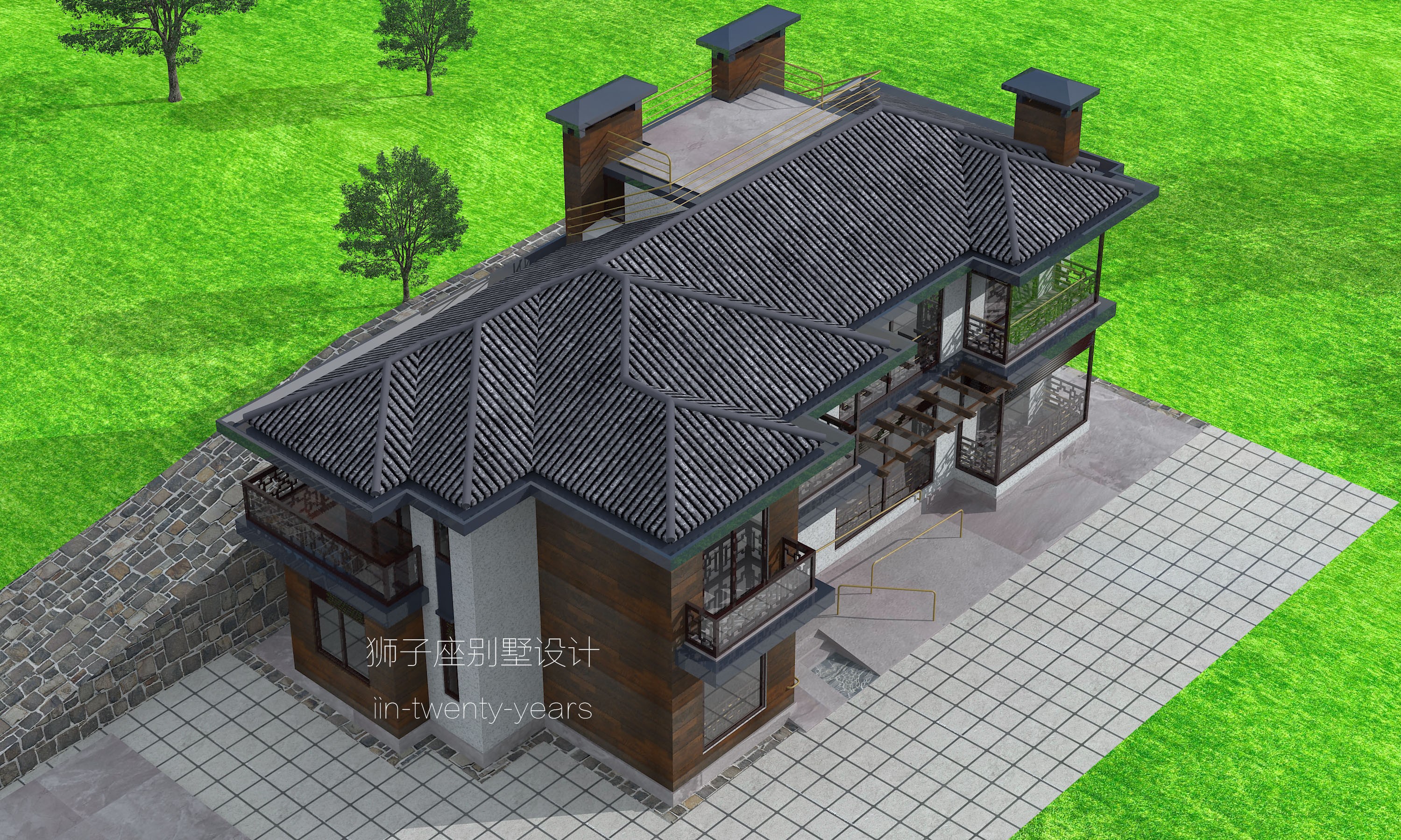 湖南二层自建房别墅设计丨中国湖南丨狮子座自建房\别墅设计-9