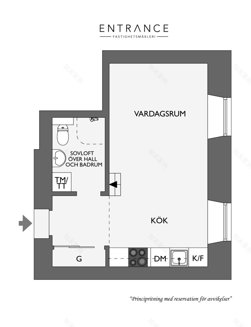 瑞典 30 平米精致公寓,高天花与拱窗打造宽敞空间-23