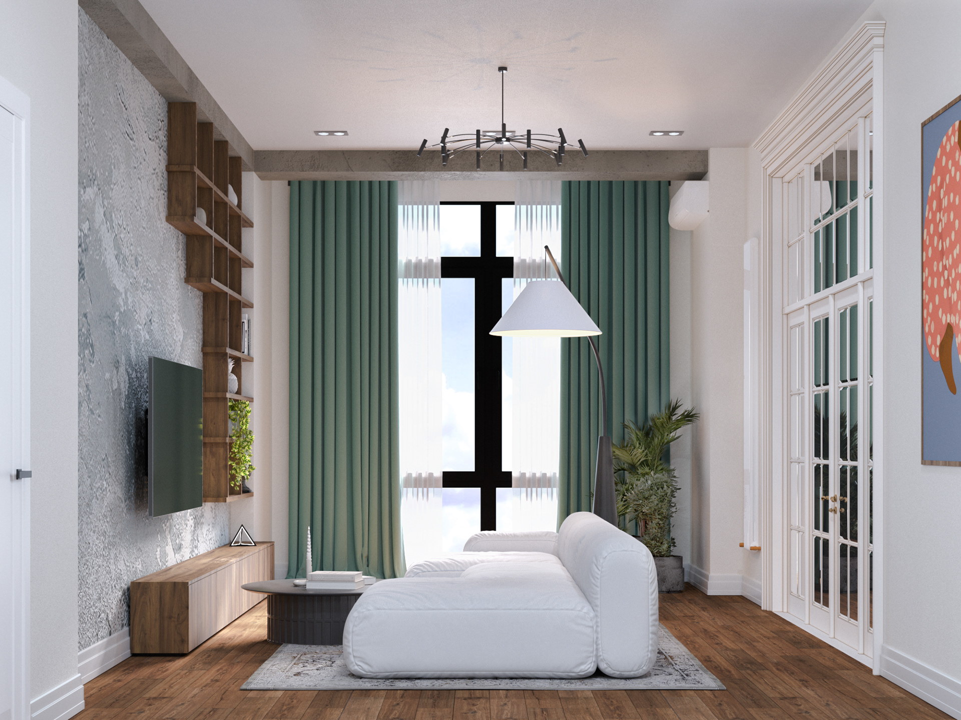 Визуализация квартиры 101,5м². Дизайн Carmine Home-2