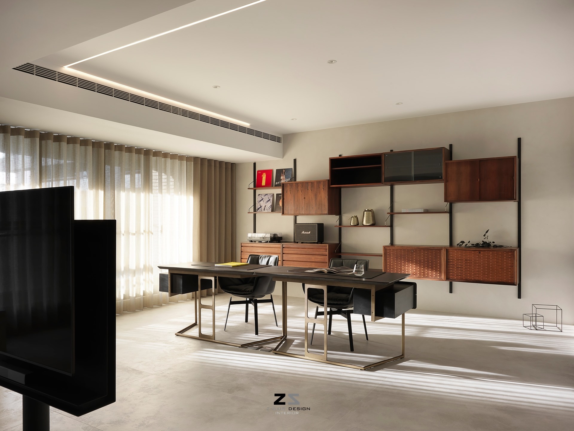 台中郭宅 Z 轴空间设计，旋转电视串联生活空间-15