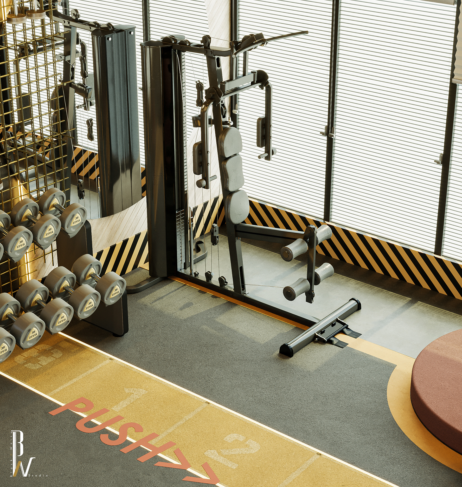 家庭健身房丨阿联酋丨Black N White-2