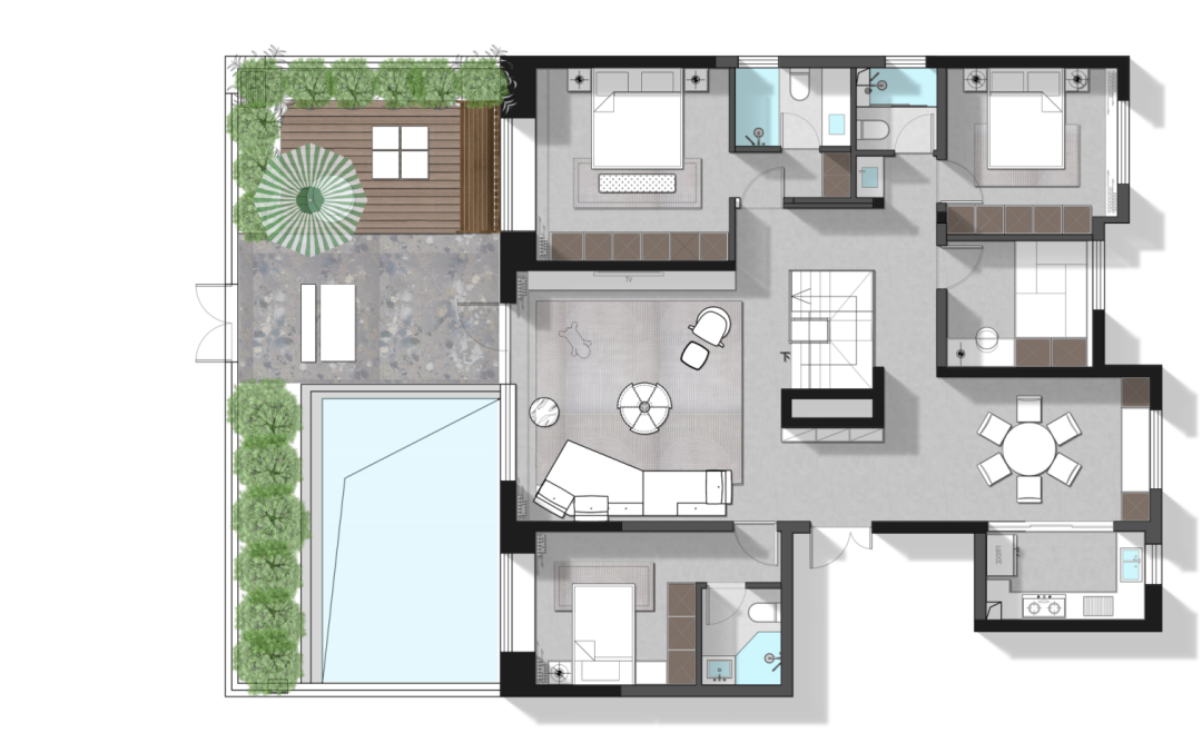 未央金茂府现代轻奢下叠别墅设计丨中国西安丨青马别墅设计-103
