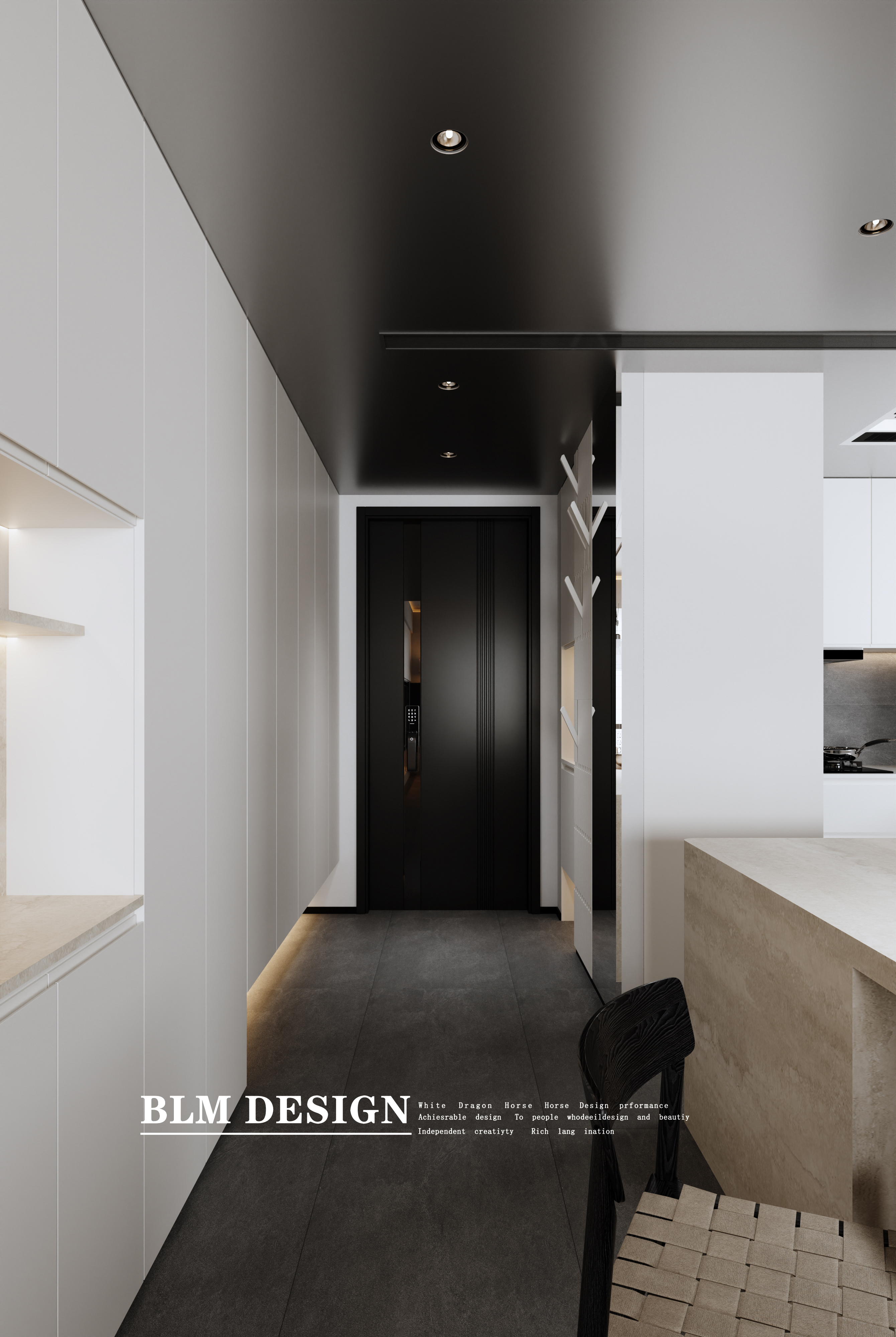 现代黑白灰-白龙马效果图-9