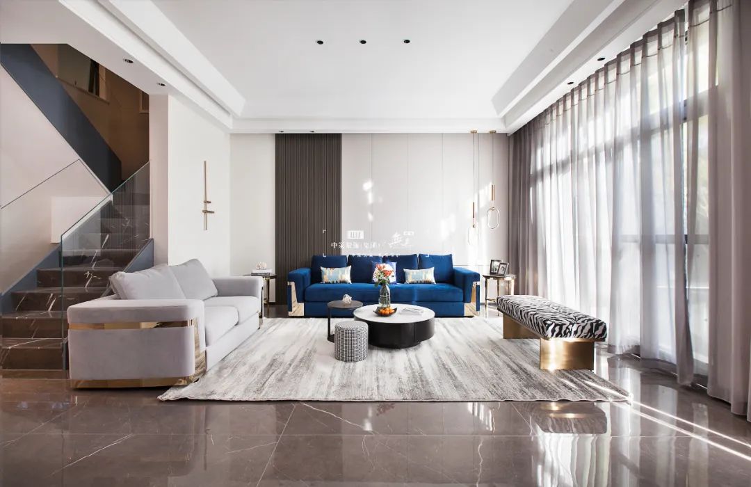 字形意,雍景湾 480㎡现代轻奢别墅装修之美丨中策-11