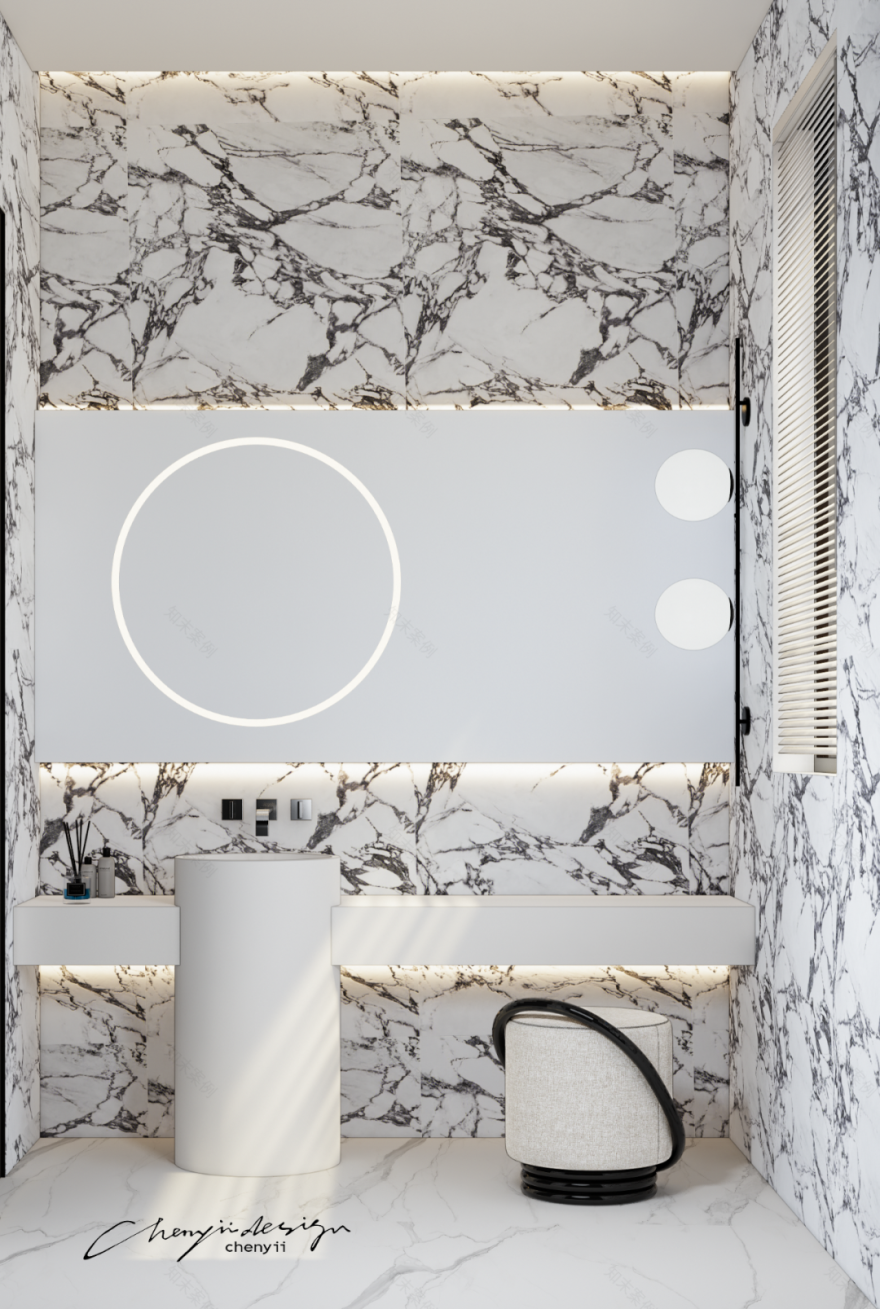 蓝调时刻 · 法式优雅与极简主义的完美融合丨中国洛阳丨忱意空间设计研究室-19