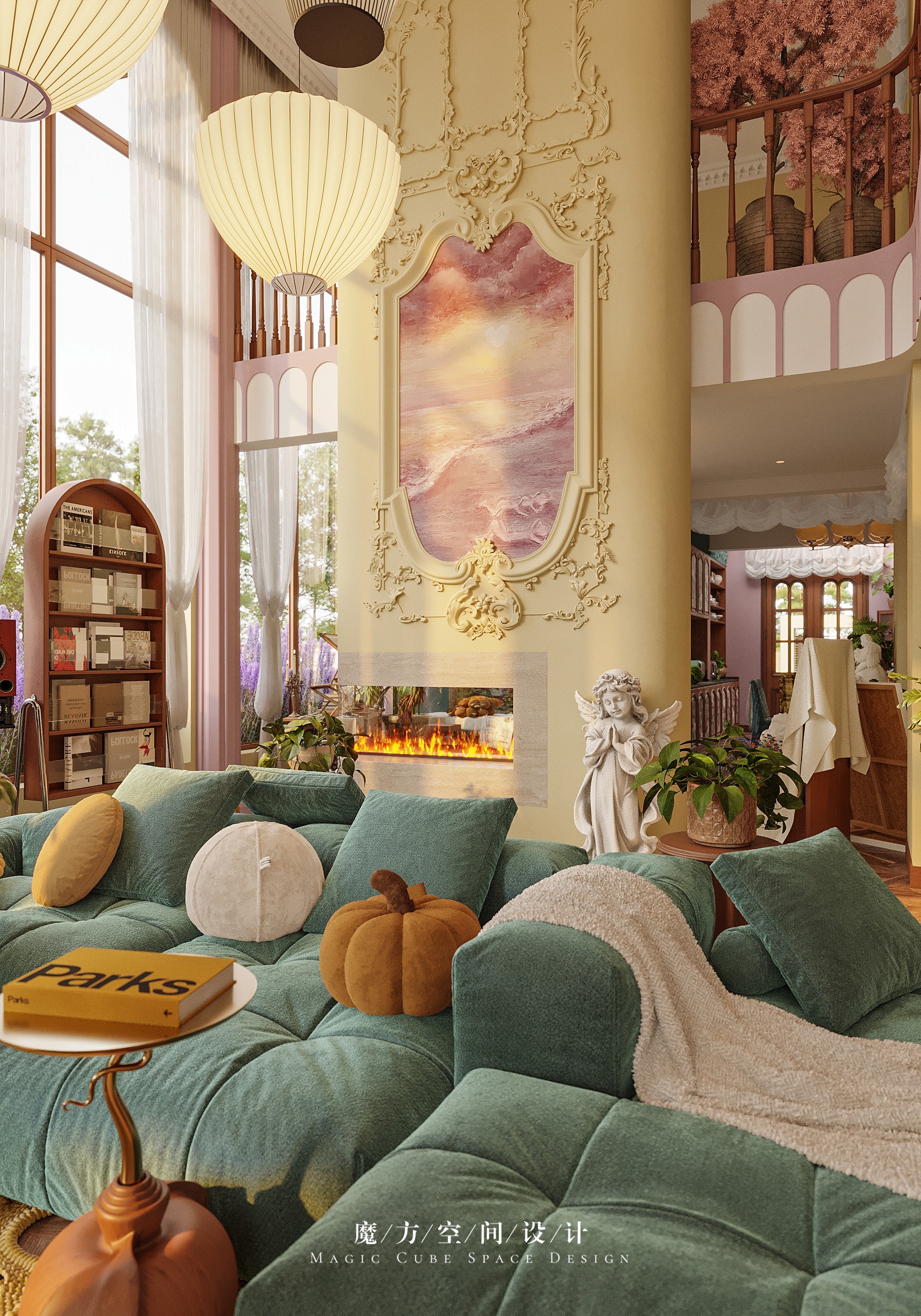 大连•法式复古别墅设计丨中国大连丨魔方空间设计-18