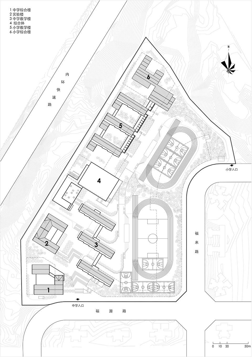 重庆石子山中小学综合体 | 螺旋上升的雕塑感设计-55