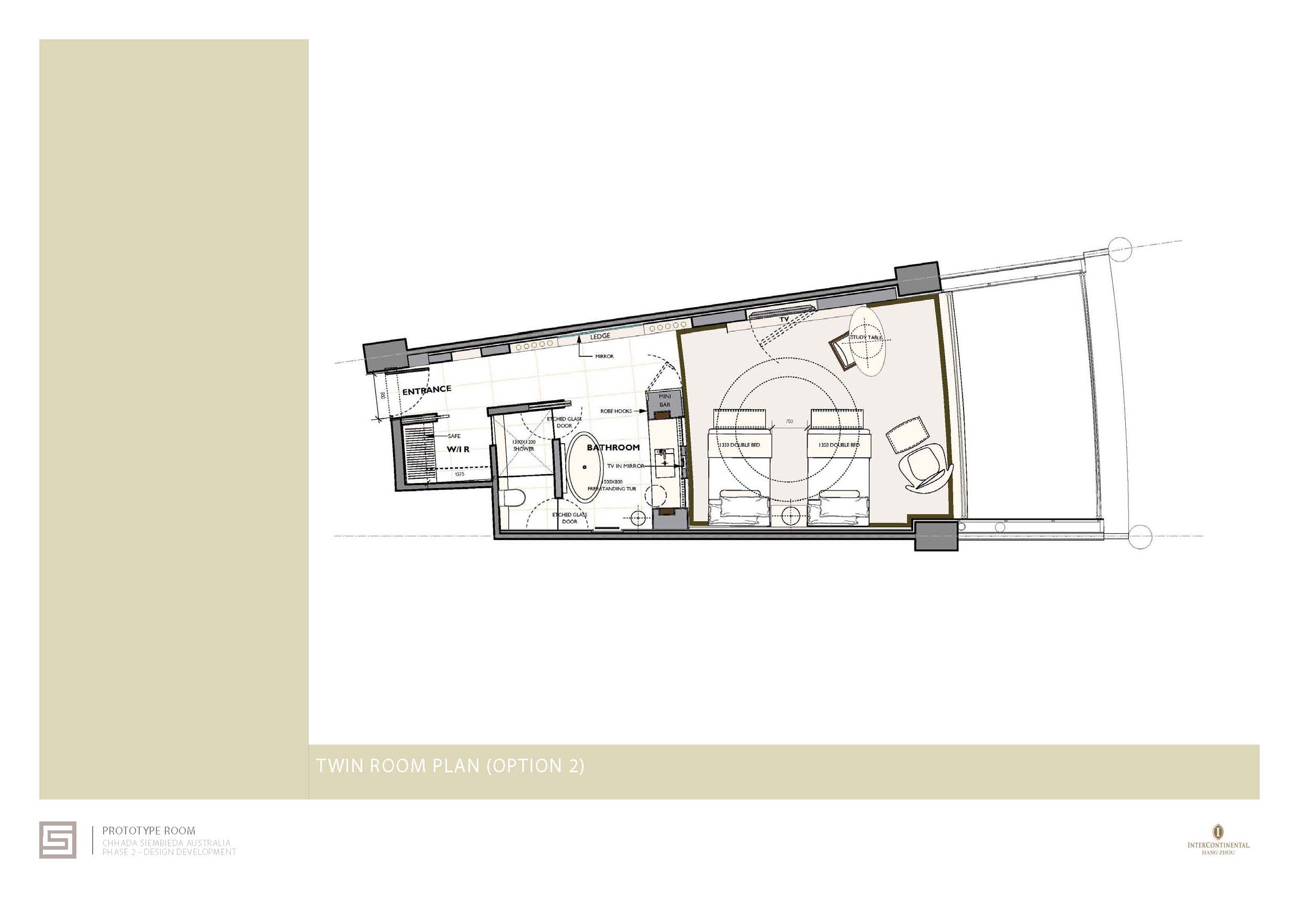 中国杭州洲际酒店客房方案设计-1