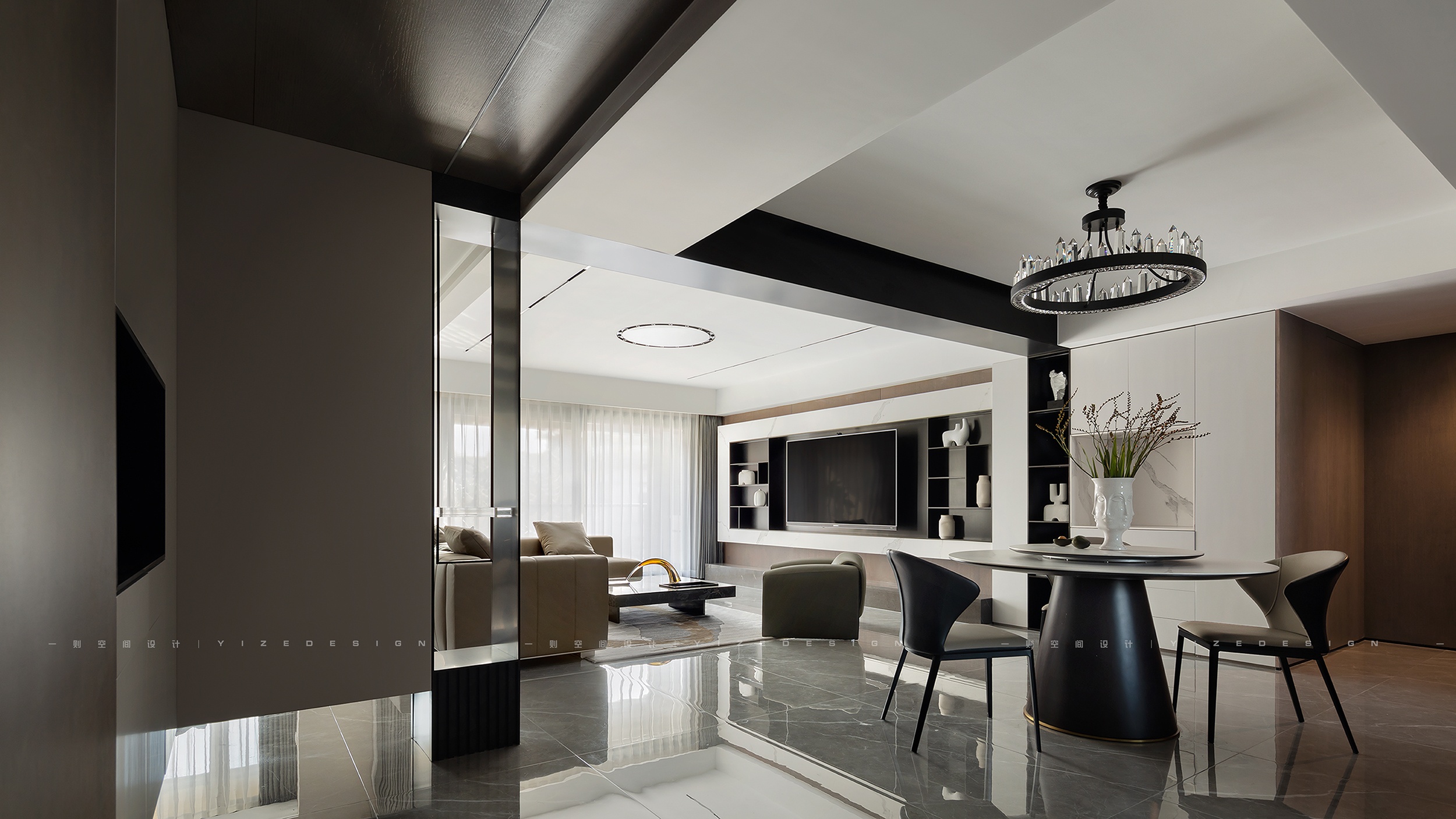 杭州现代黑白跃层住宅丨中国杭州-11