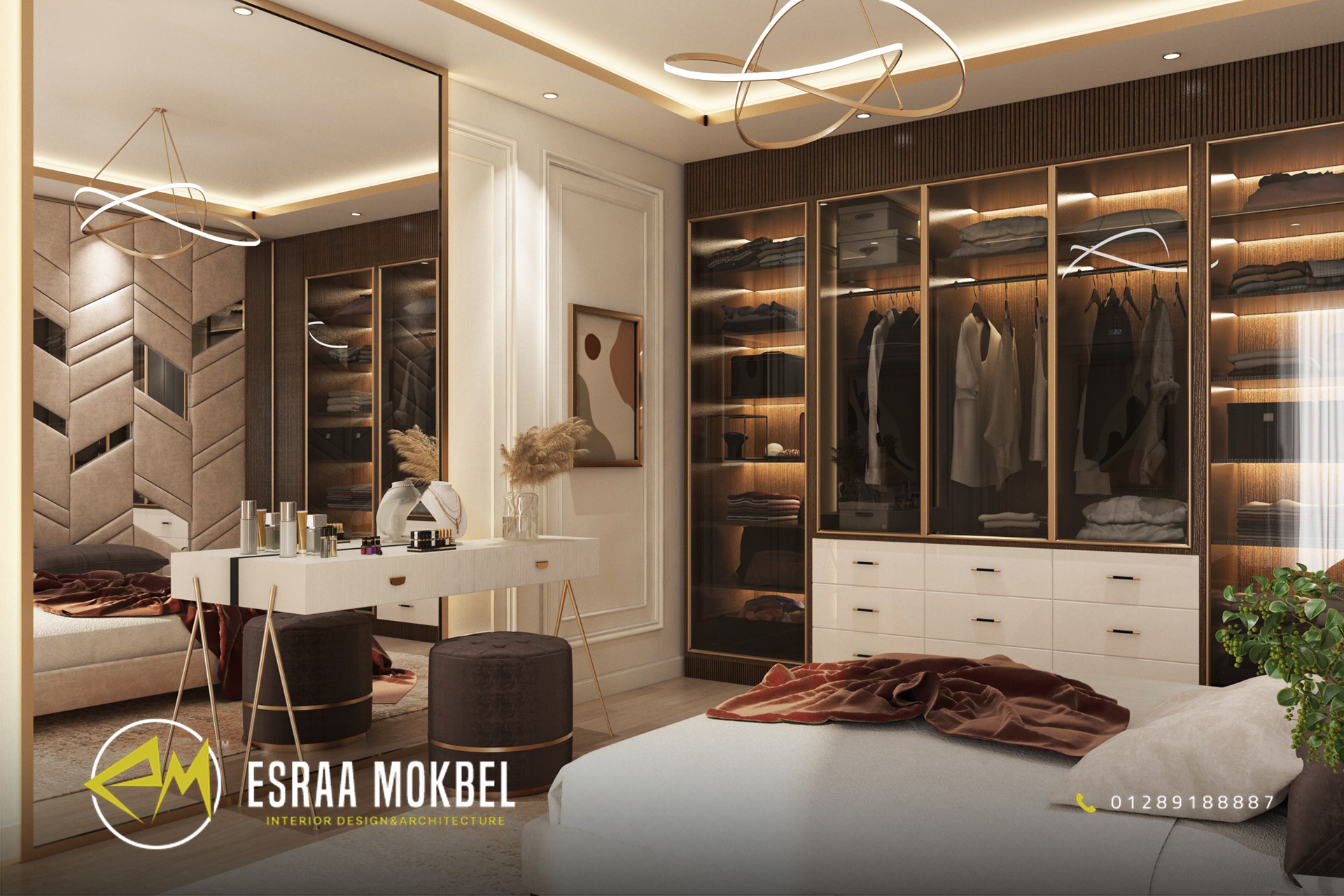 当代主卧室设计丨Esraa Mokbel 室内设计与建筑办公室-2