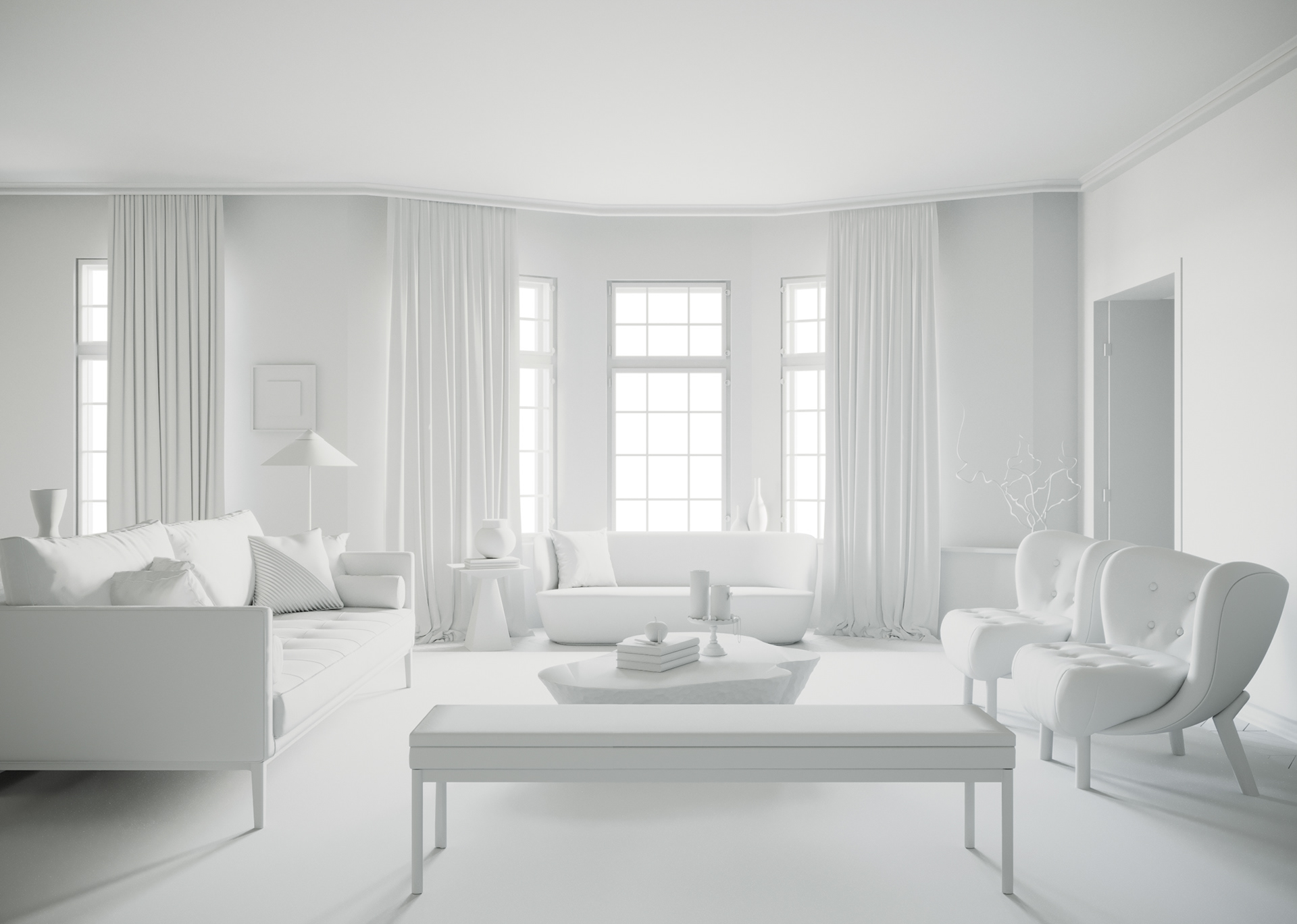 可视化客厅设计丨Luiza Nowak-5