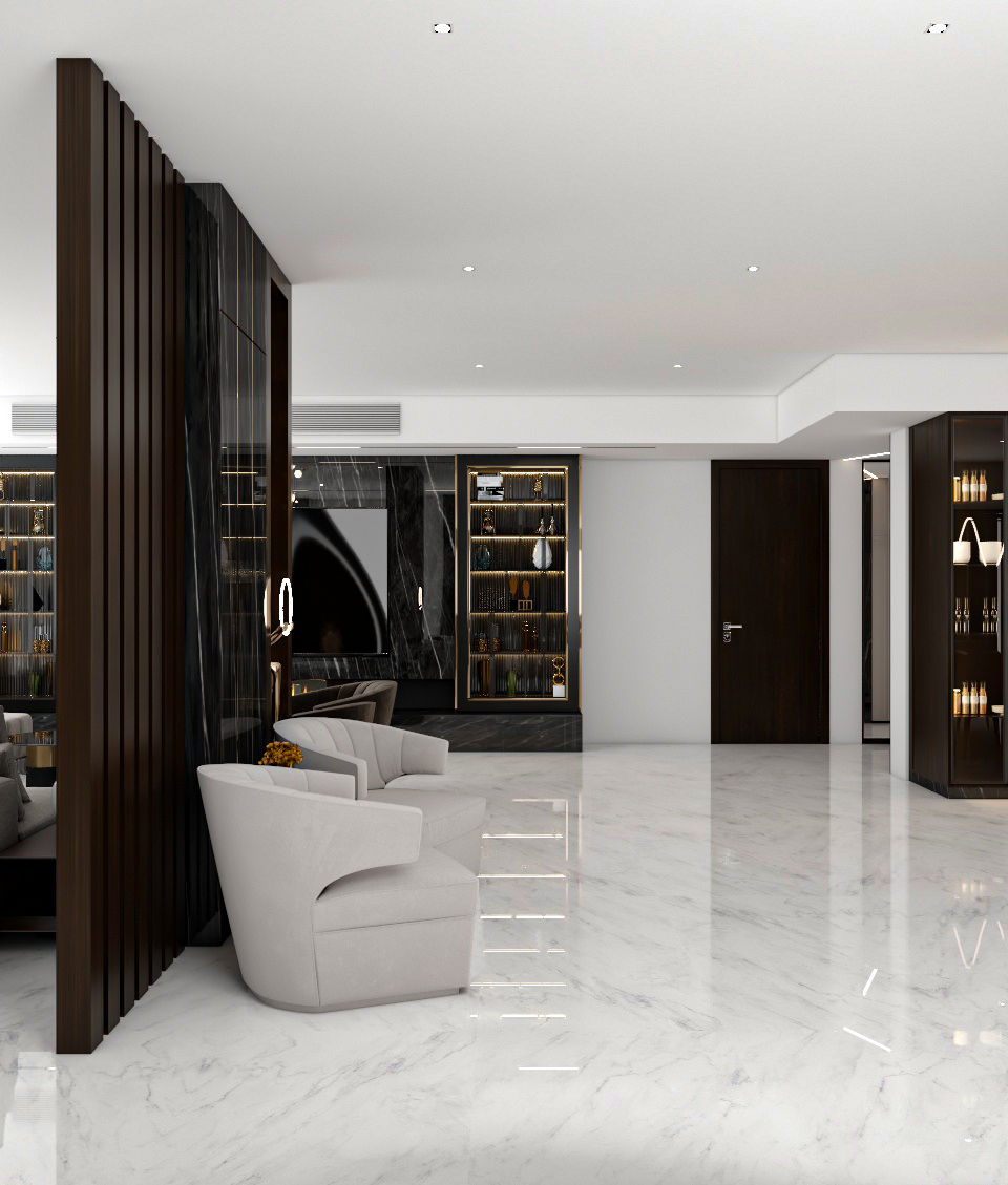 Living room with luxurious kitchen-5