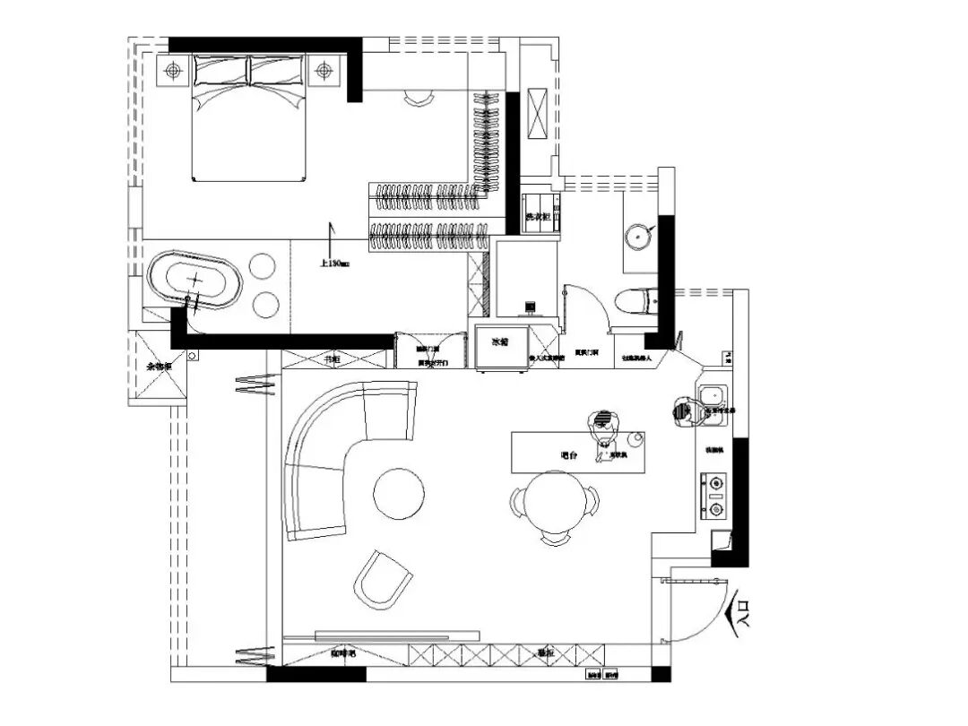 无向空间设计｜三室改一室的中古奶油风魔法-22