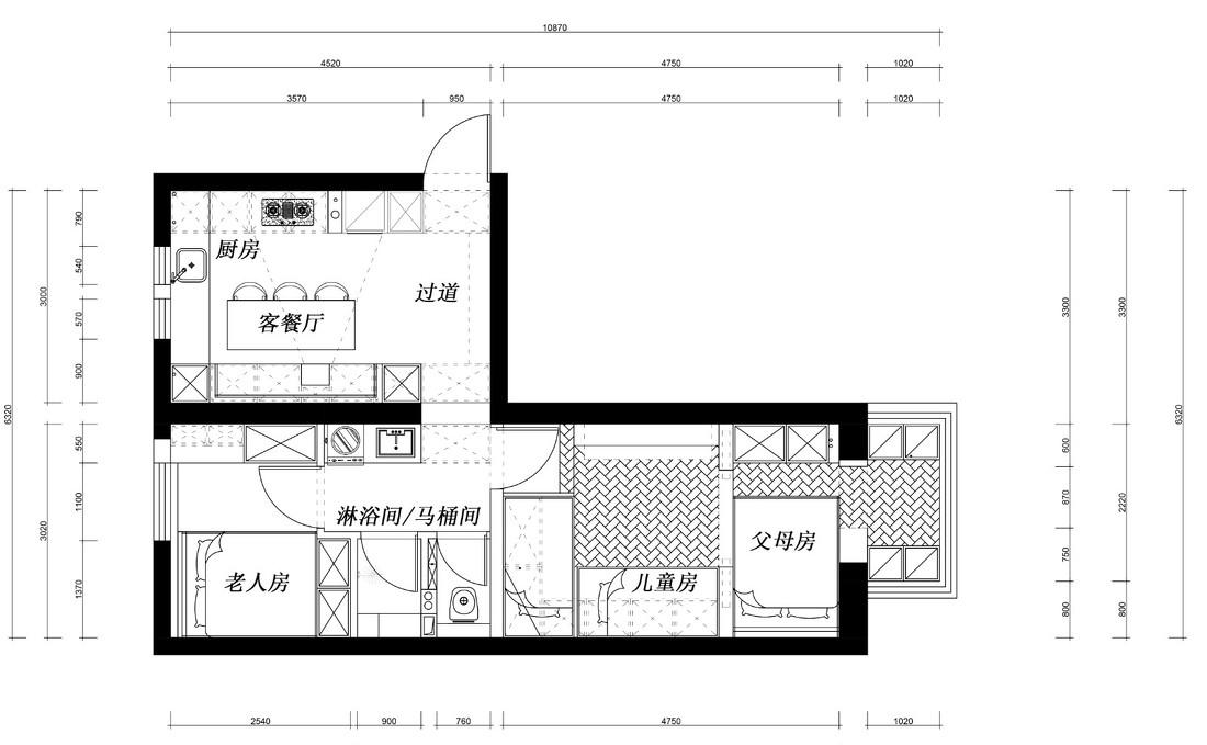 40 平米空间魔法，小户型变身四室两厅-24