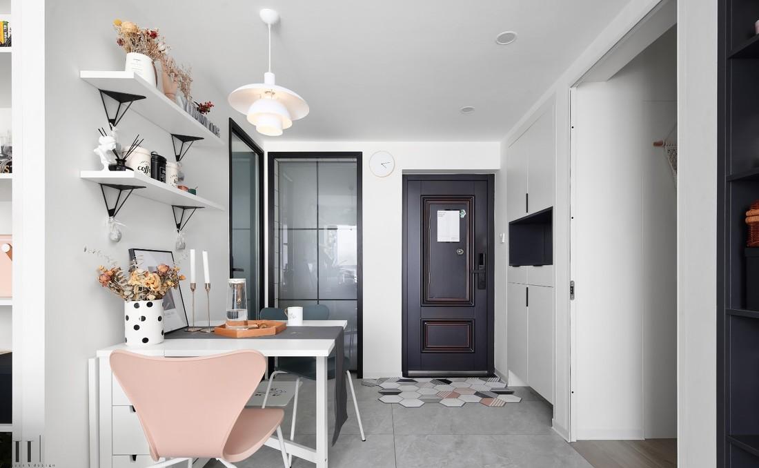 58 平米二手房重装 | 灰蓝茱萸粉的温馨小窝-20