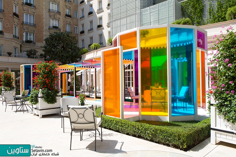 巴黎le bristol酒店花园彩色景观设计丨法国巴黎丨法国建筑师daniel buren-11