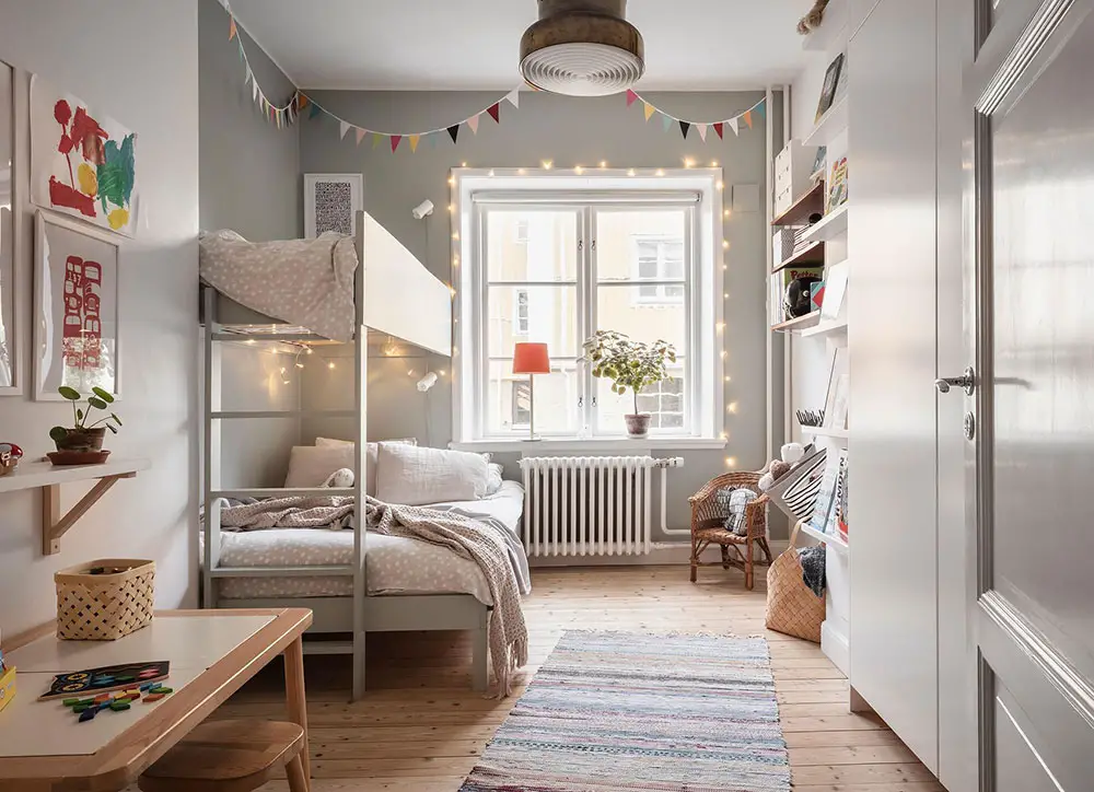 瑞典城市绿洲 | 红白格子地板的温馨公寓-18