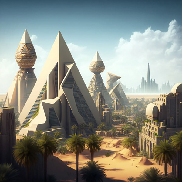 2050 年的人工智能金字塔丨Midjourney-7