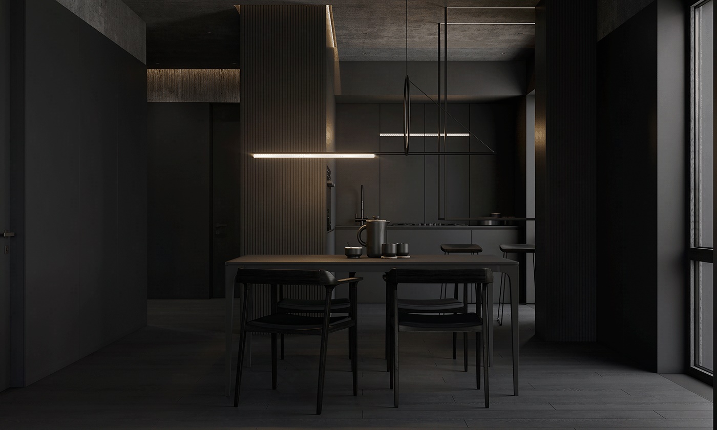 高级黑色系公寓设计 简而不单的魅力！-10