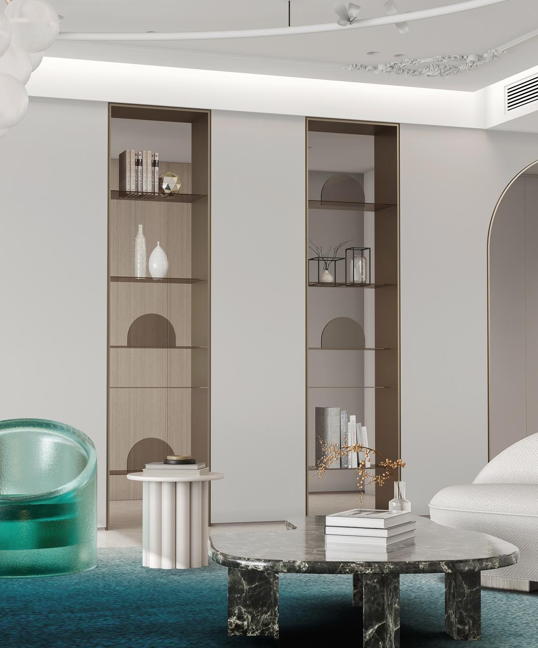 灵动弧形原木风 都市中的宁静港湾-14