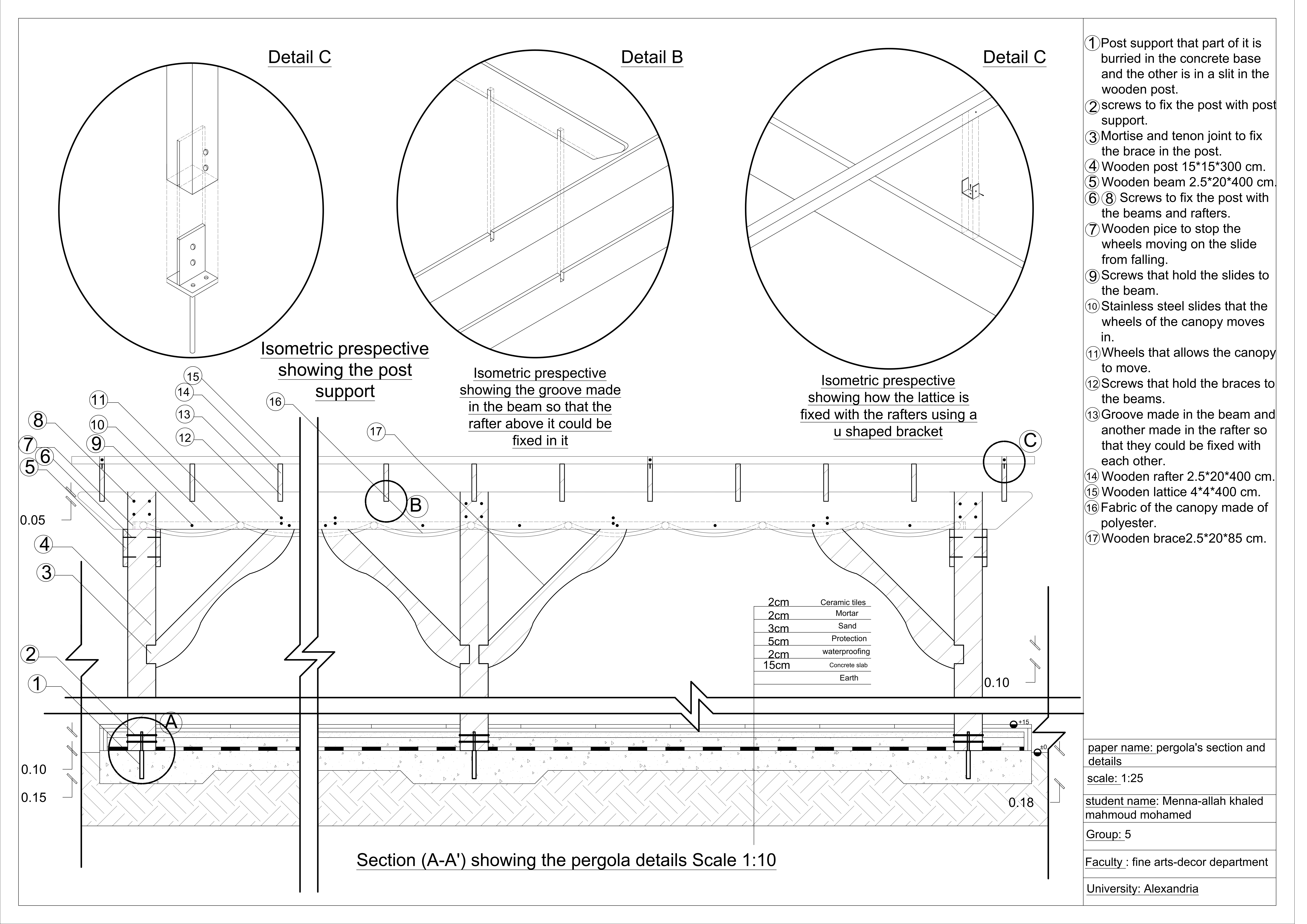 Pergola for BBQ area working details-2
