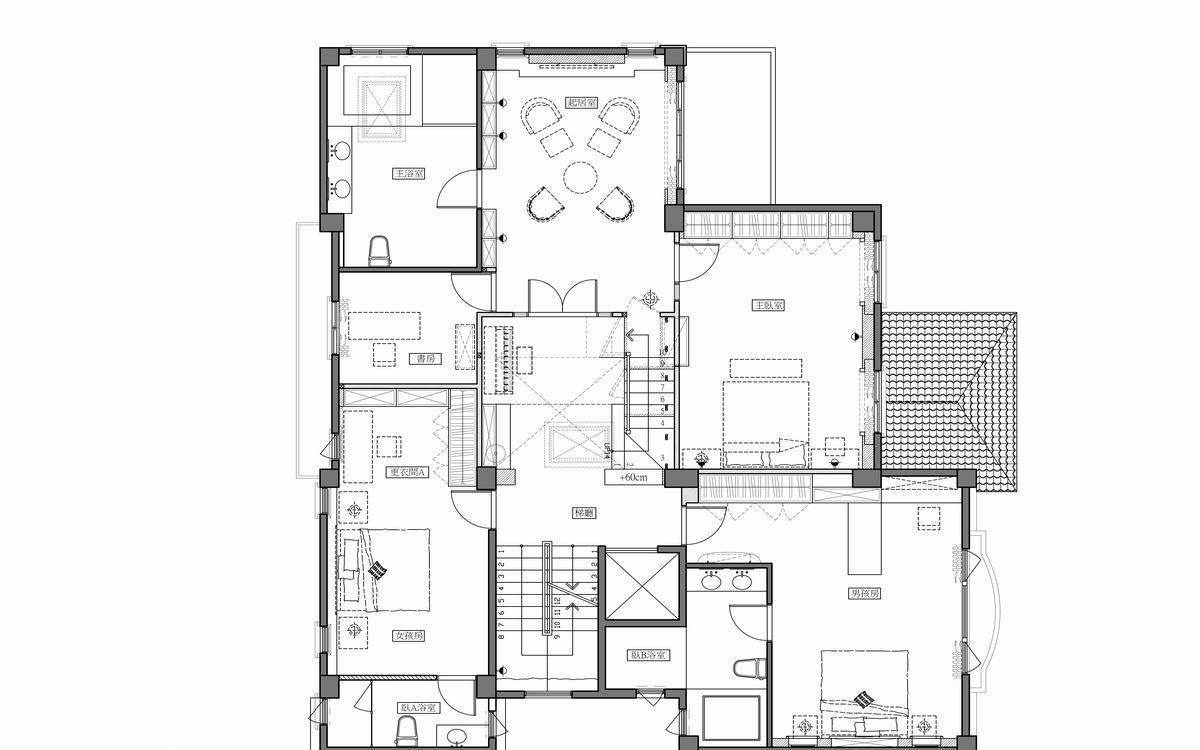 李干才打造乡村风情别墅 | 书香红砖壁炉,自然木头书柜-24