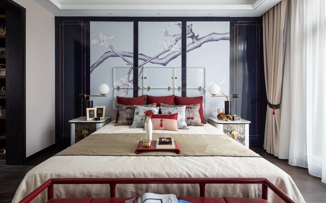 【元禾大千软装新作】220㎡“中国红”东方摩登别墅样板间设计方案-25