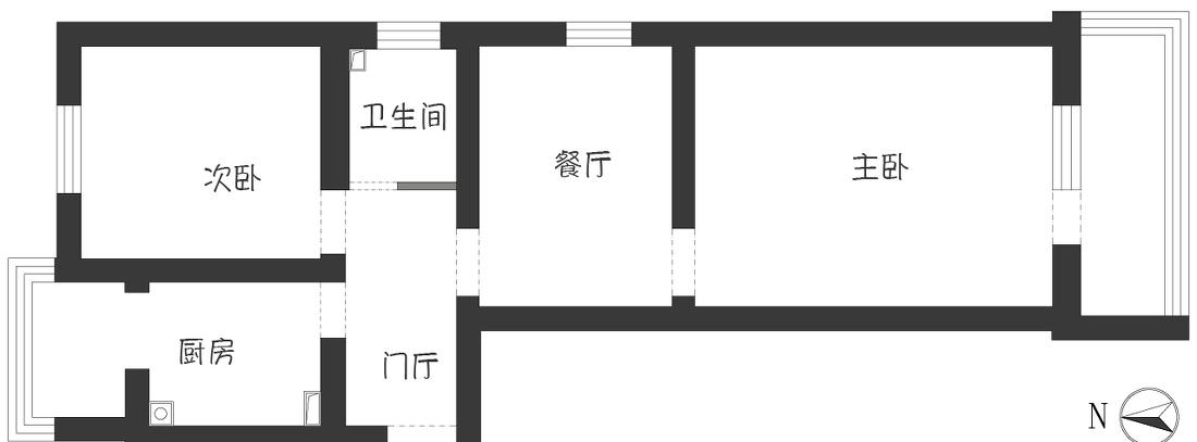 北京 60 平长条老房翻新，打造南北通透日式小家-4