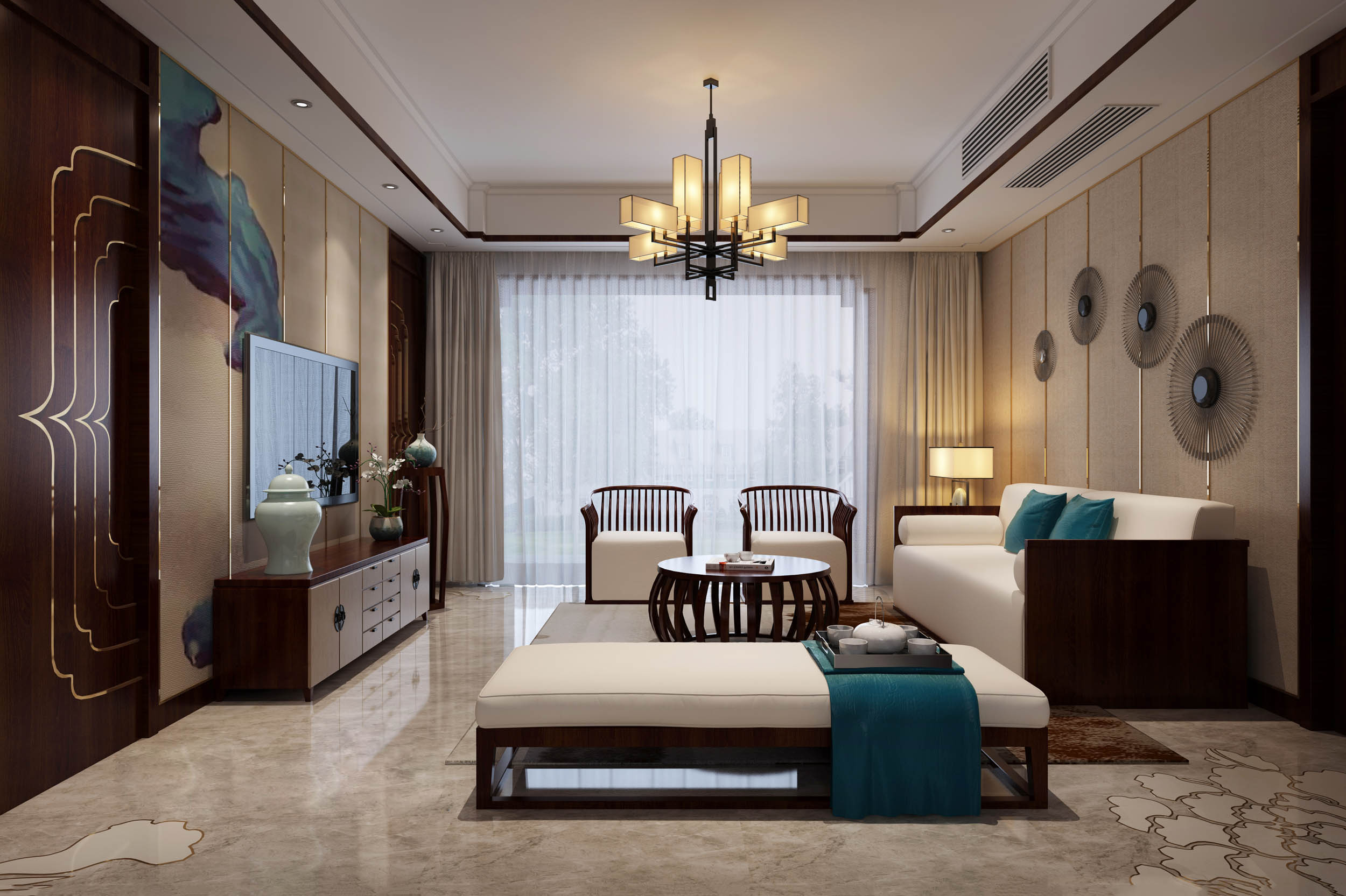 新中式 中式古典 奢华家装别墅样板房-17-6