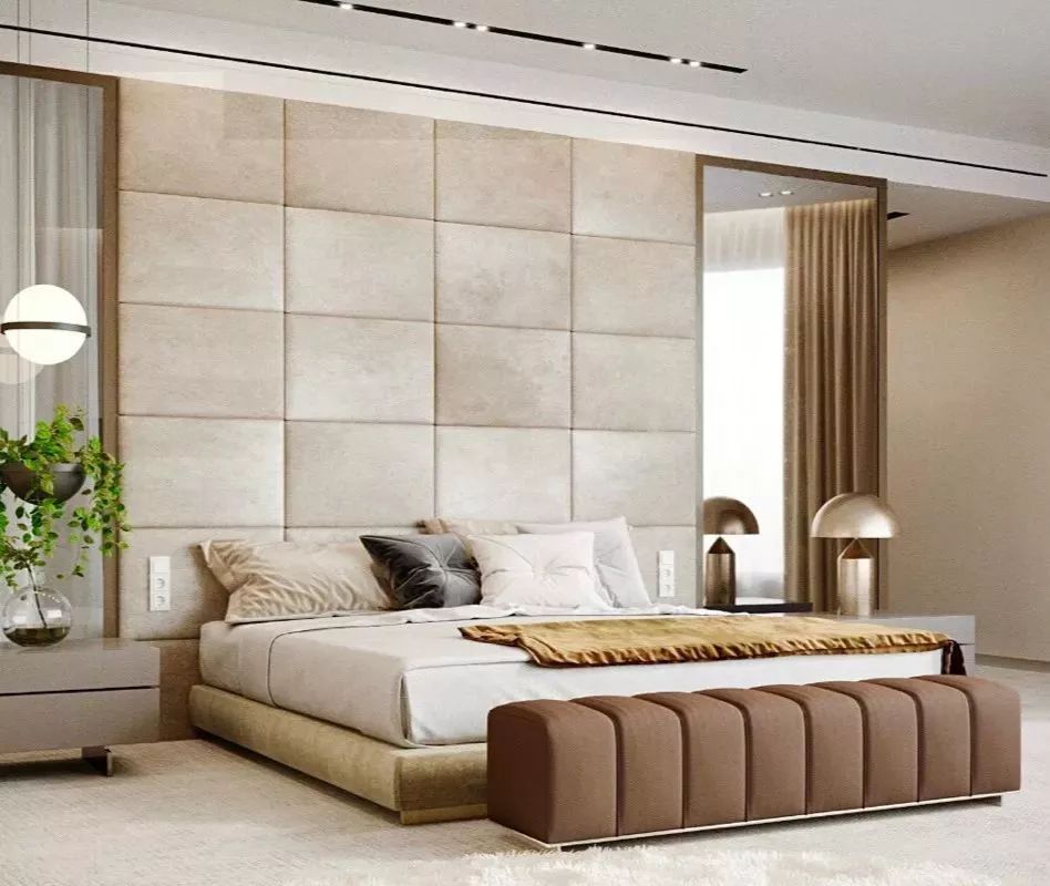 卧室背景墙设计新潮流 | 原木、软包、壁纸玩转卧室空间-42