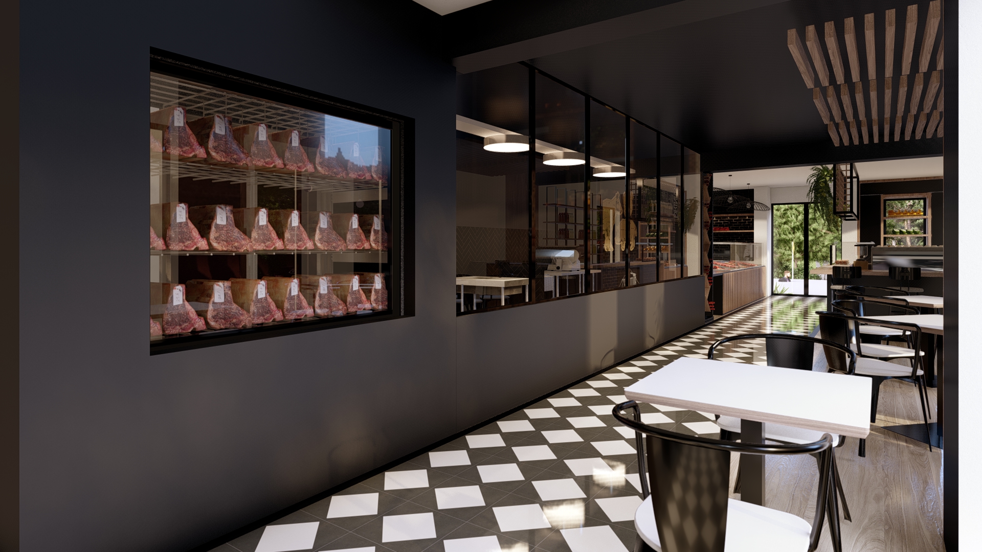 Deli Market & Restaurant Interior Design Concept-7