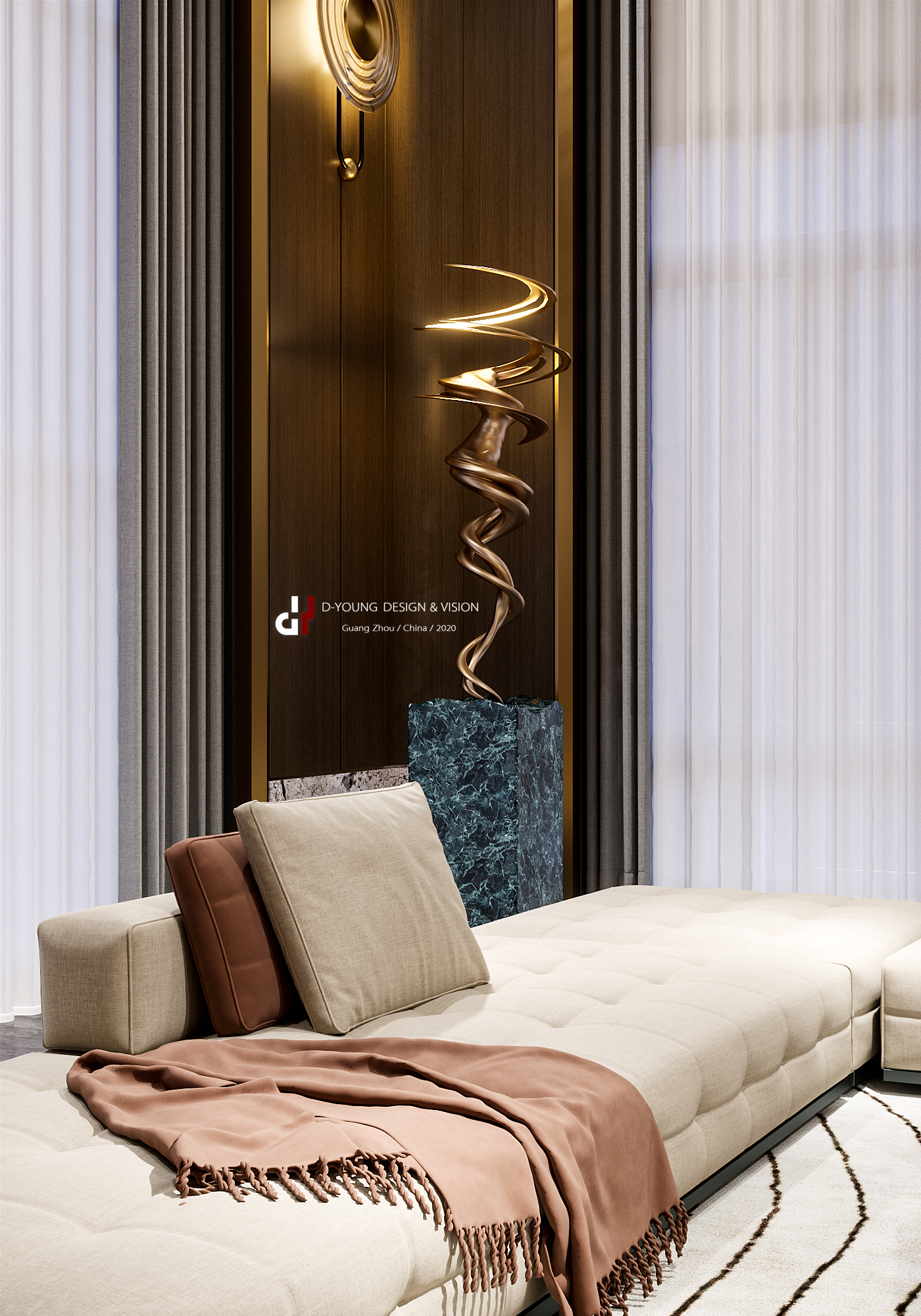 东杨视觉,别墅客餐厅夜景表现丨中国广州-16