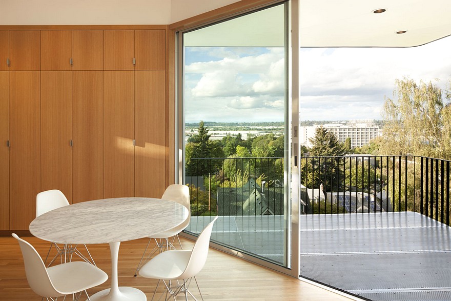 Modern Vertical House Accessed by a Steel Pedestrian Bridge-15