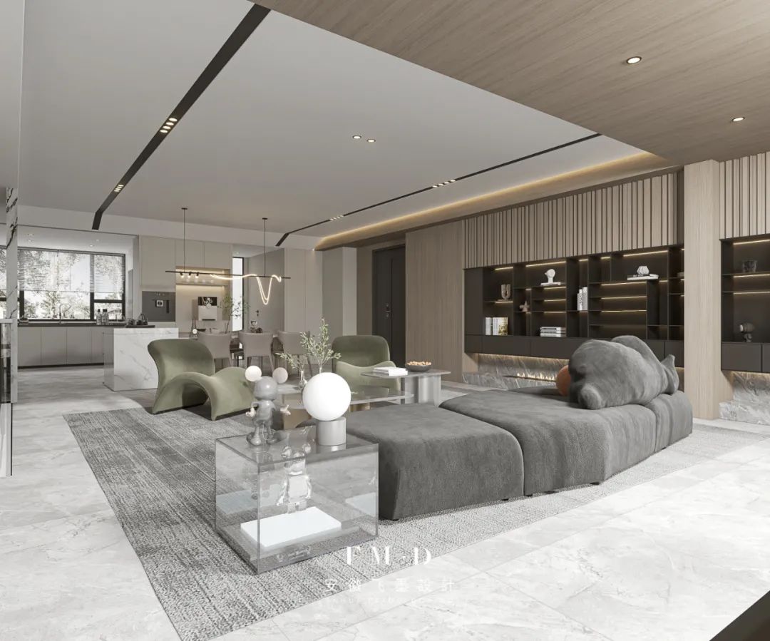 公园里地复式现代轻奢家居设计丨中国合肥丨安徽飞墨设计-18