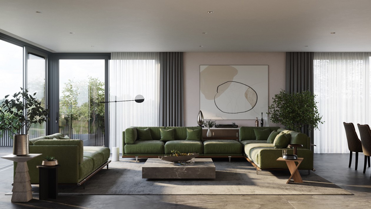 现代风遇上绿色系，精简的效果展示！-0