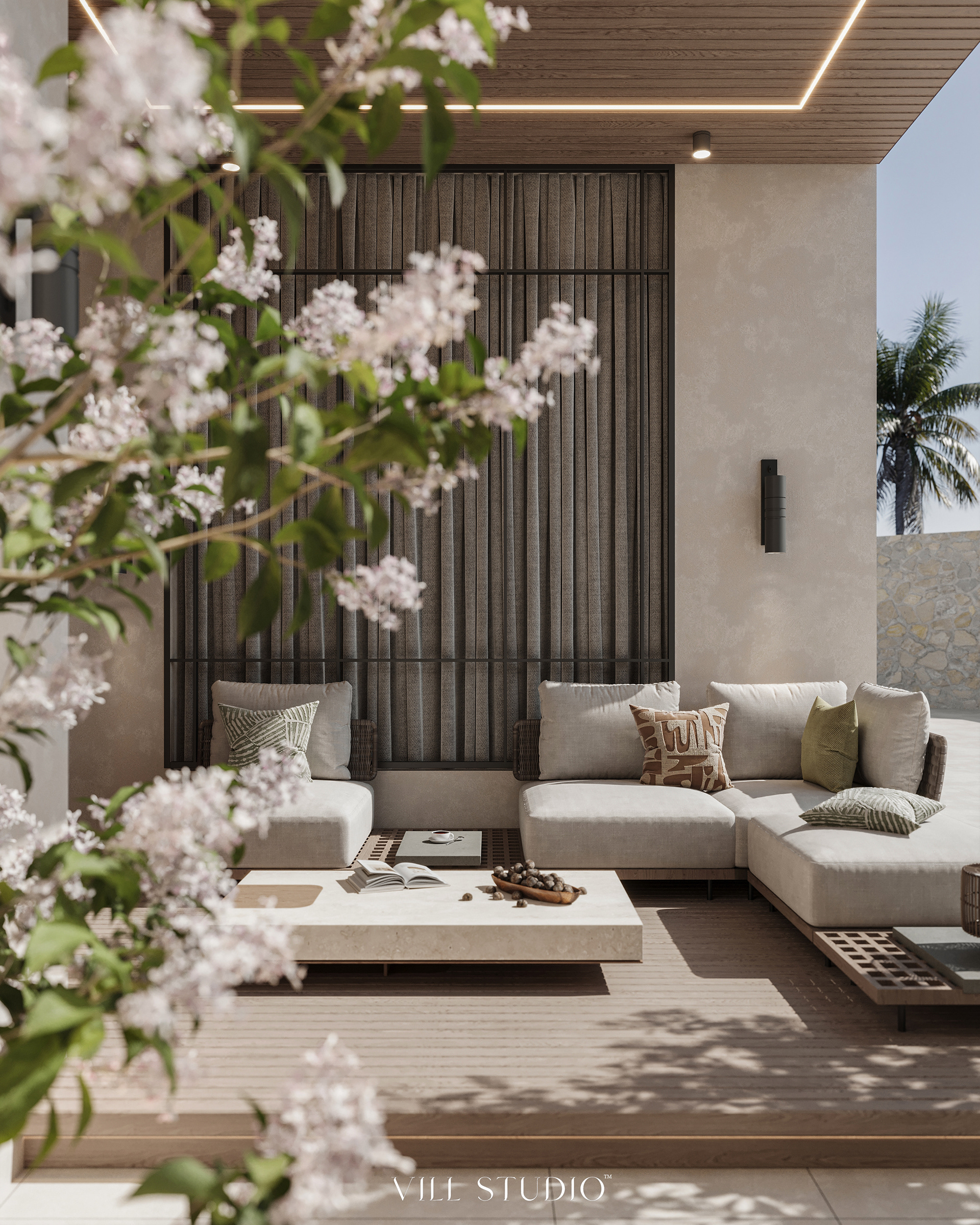 VILLA BACKYARD LANDSCAPE DESIGN | KSA-0