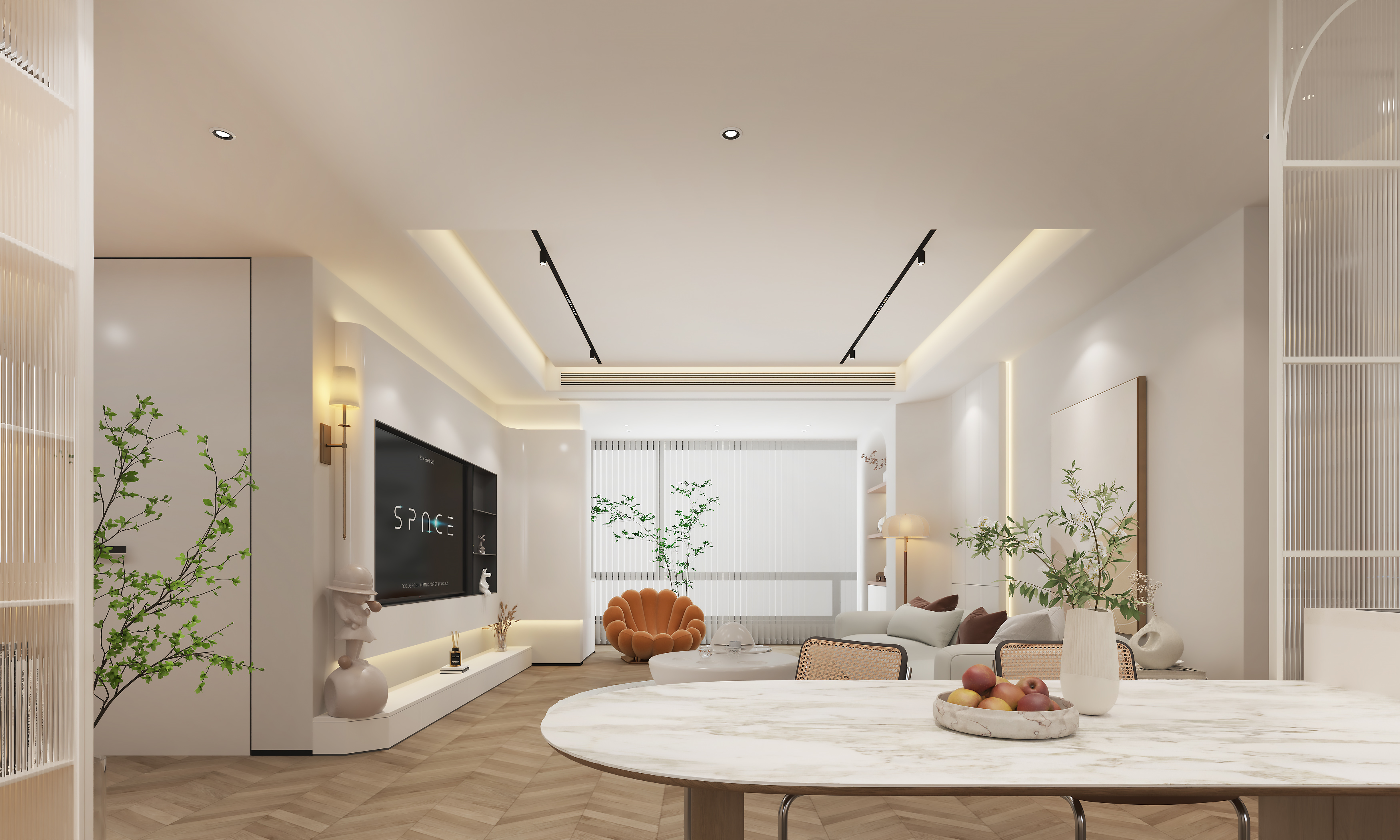 纯白奶油风家装设计作品-3