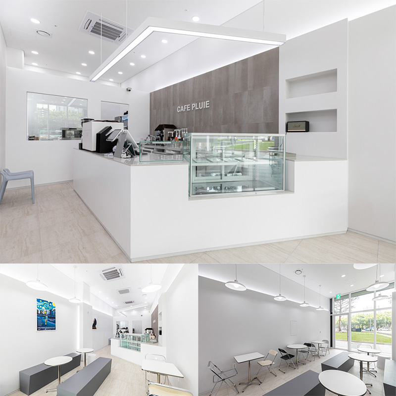 白色迷你设计，16 平咖啡厅的视觉冲击-1