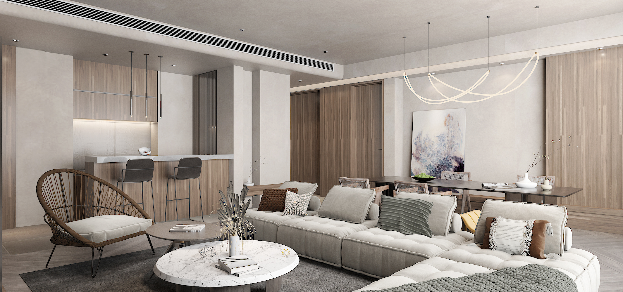 自然之美，侘寂平层设计-2