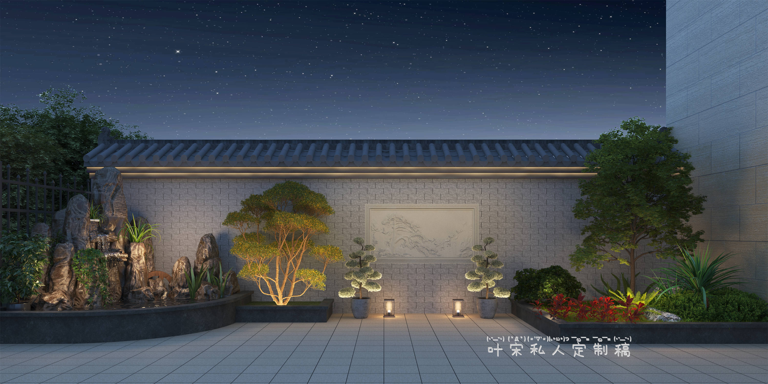 室外庭院丨鸟瞰+透视-14