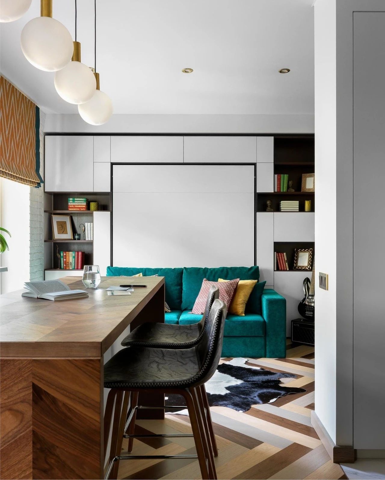 祖母绿,黄铜打造的传统雅致小宅空间-14