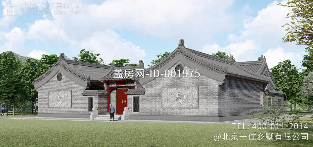【设计师案例】土建参考造价60万，面宽22m×进深22m湖北枣阳一层中式三合院-26