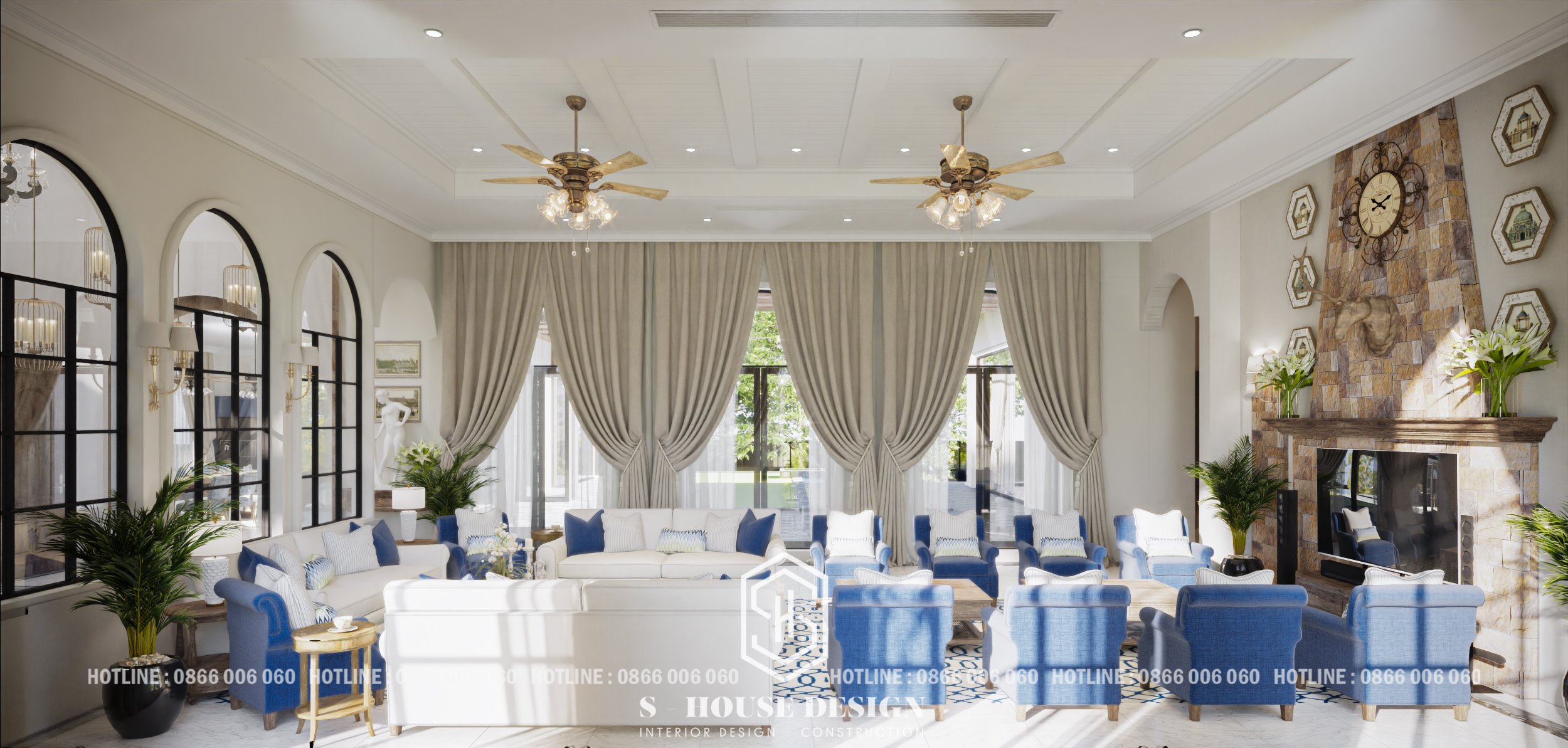 Interior design of Mediterranean garden villas-10