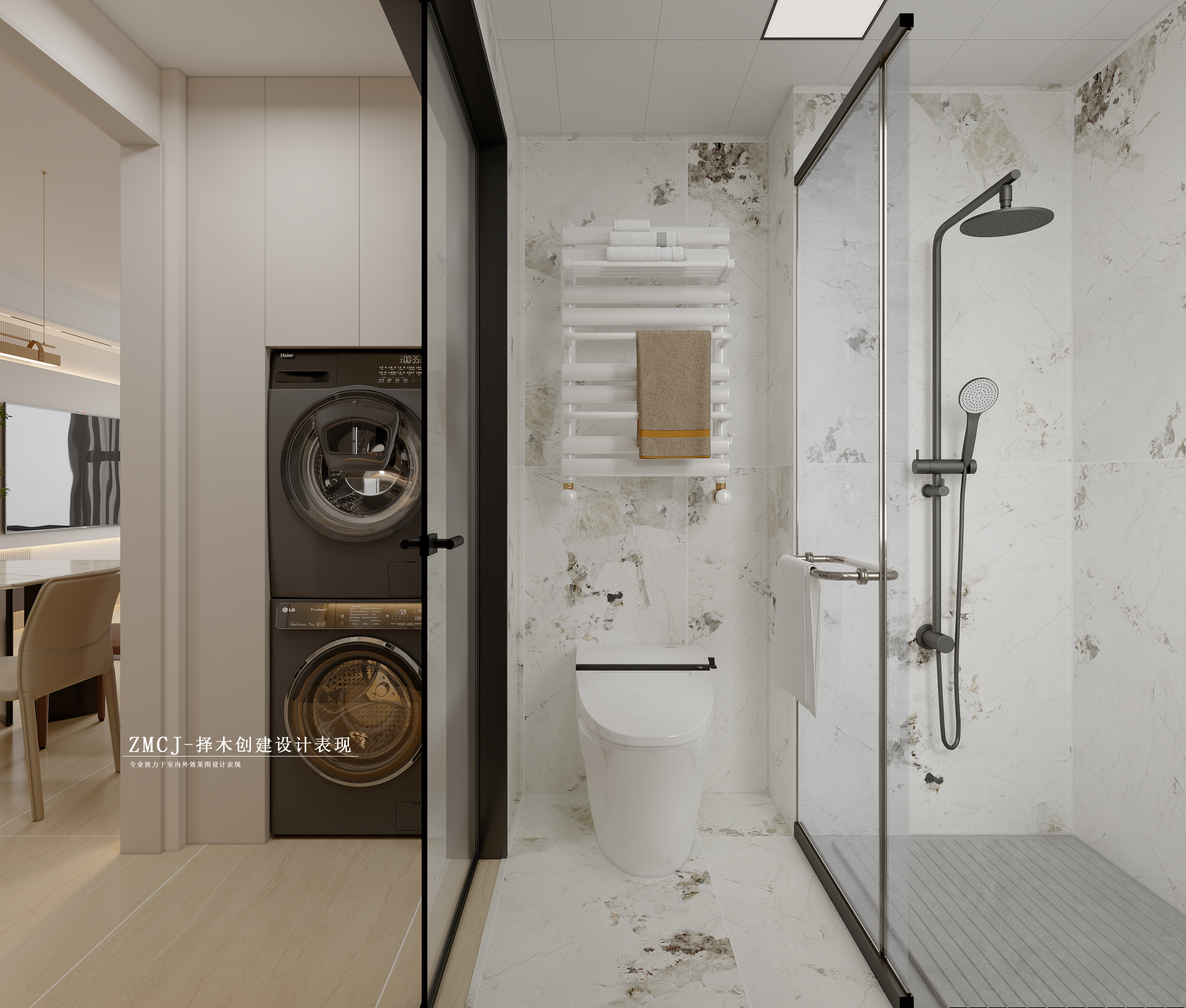 家装-现代客餐厅主卧干区-6