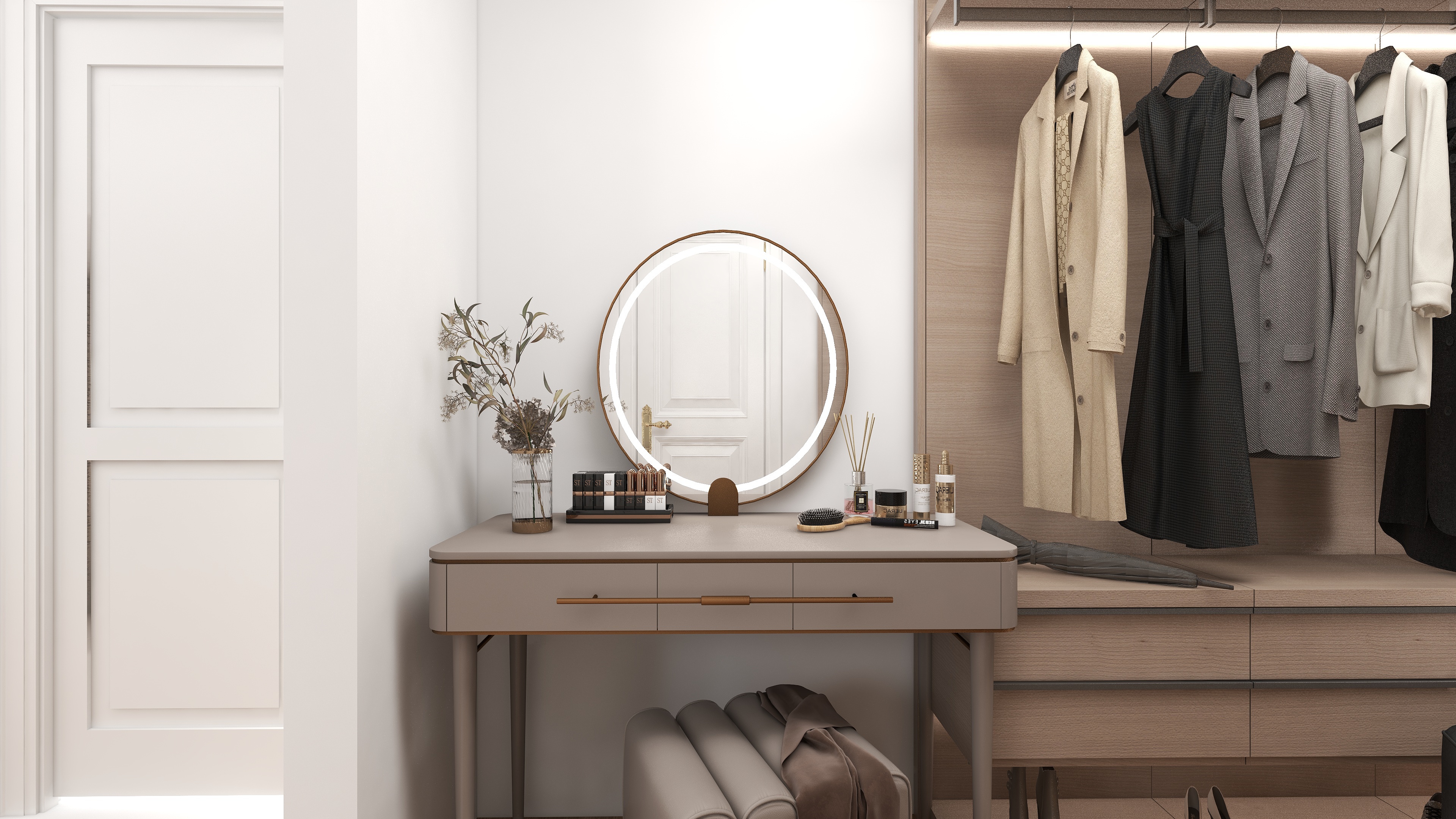 豪华室内卧室和更衣室-9